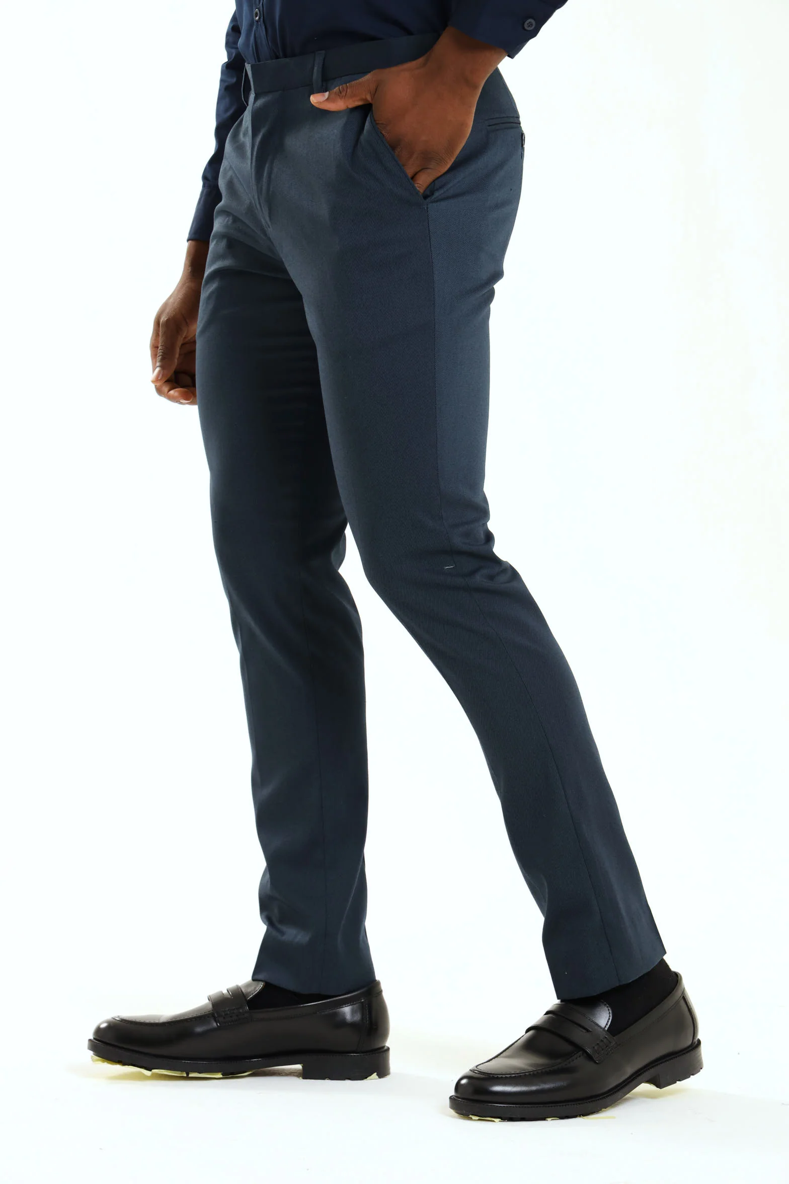 Slim Twill Suit Trouser - Petrol - Image 3