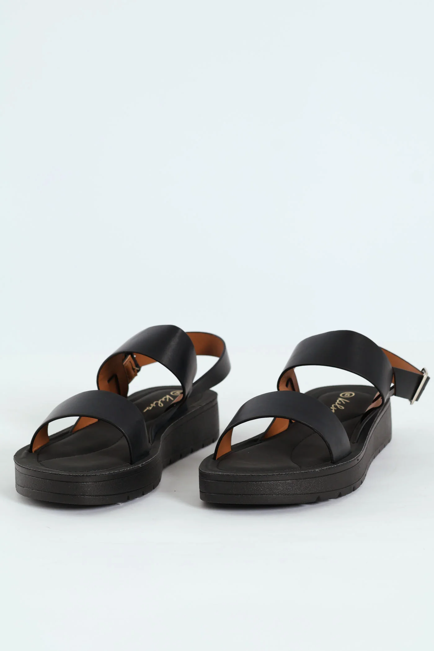 Slingback Double Strap Comfort Mule Sandal - Black - Image 3
