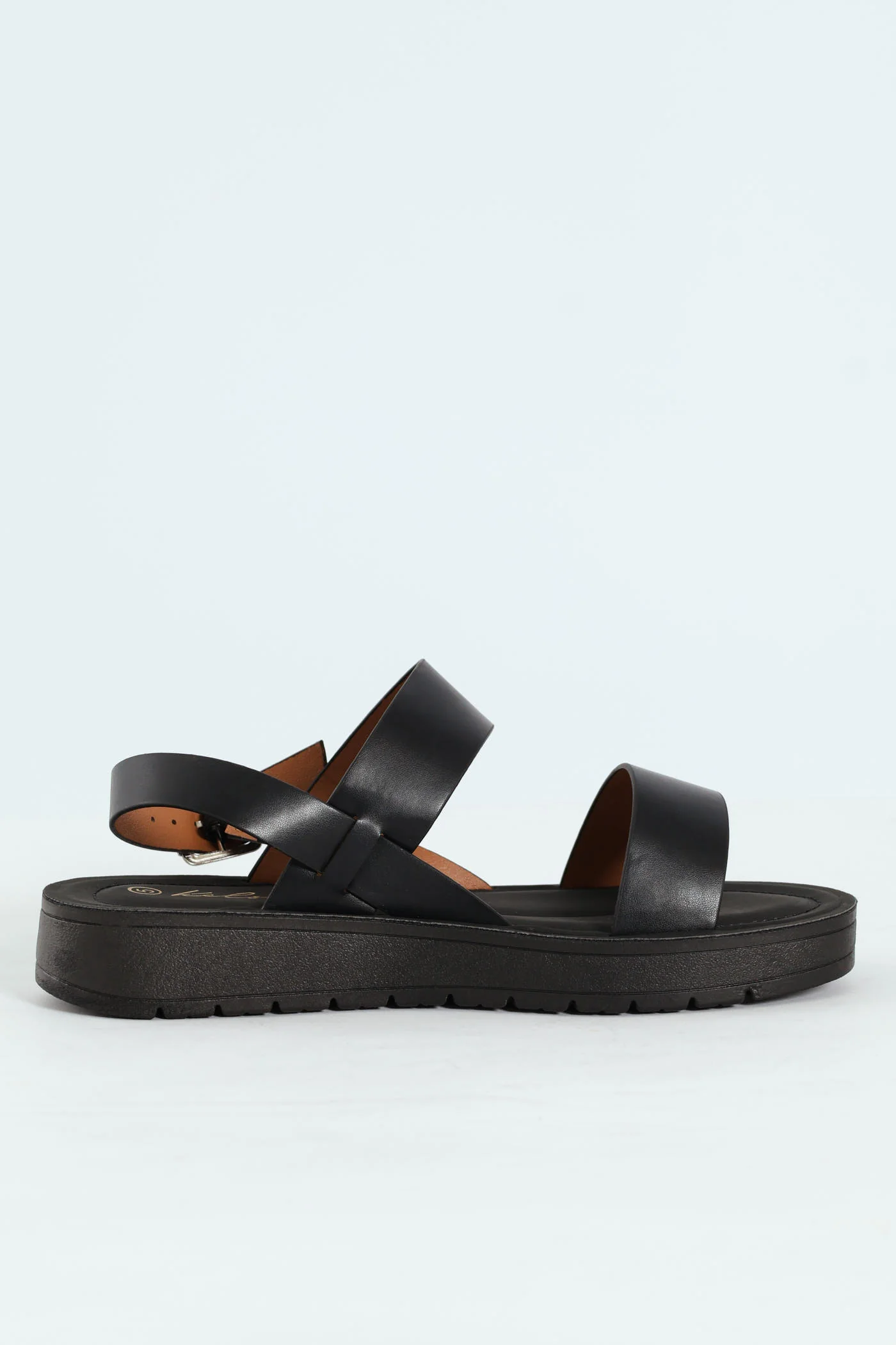 Slingback Double Strap Comfort Mule Sandal - Black - Image 5