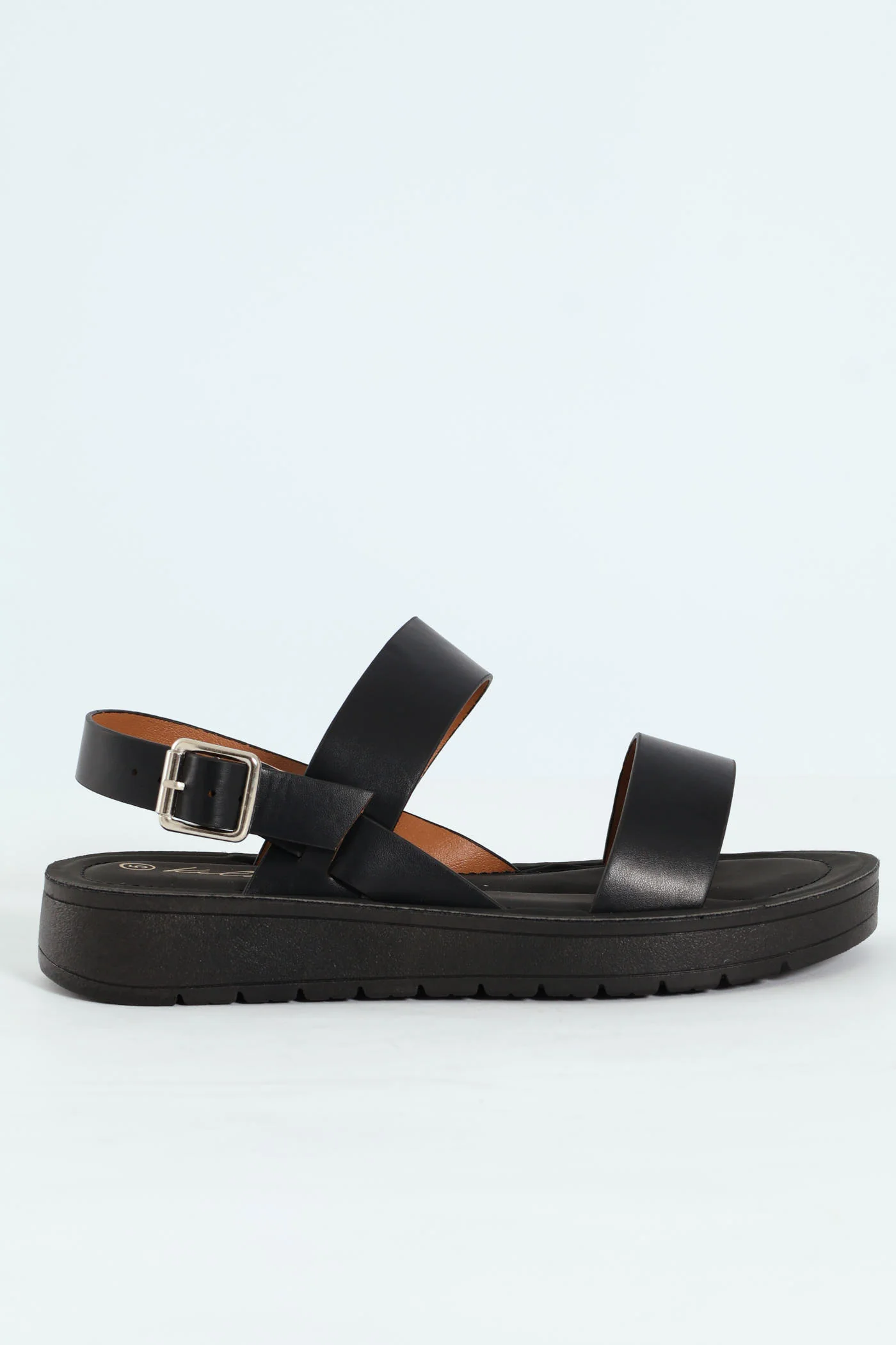 Slingback Double Strap Comfort Mule Sandal - Black - Image 6
