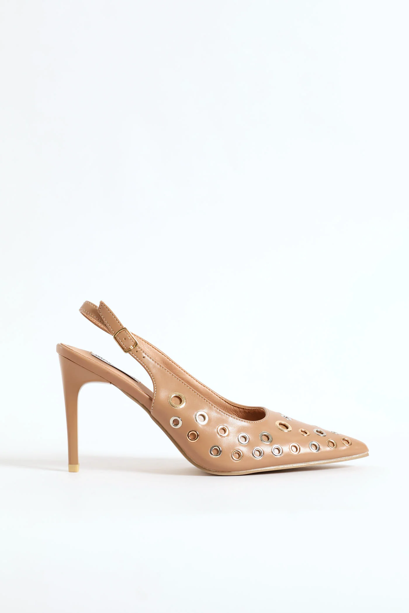 Slingback Eyelet Mule Heel - Nude - Image 3