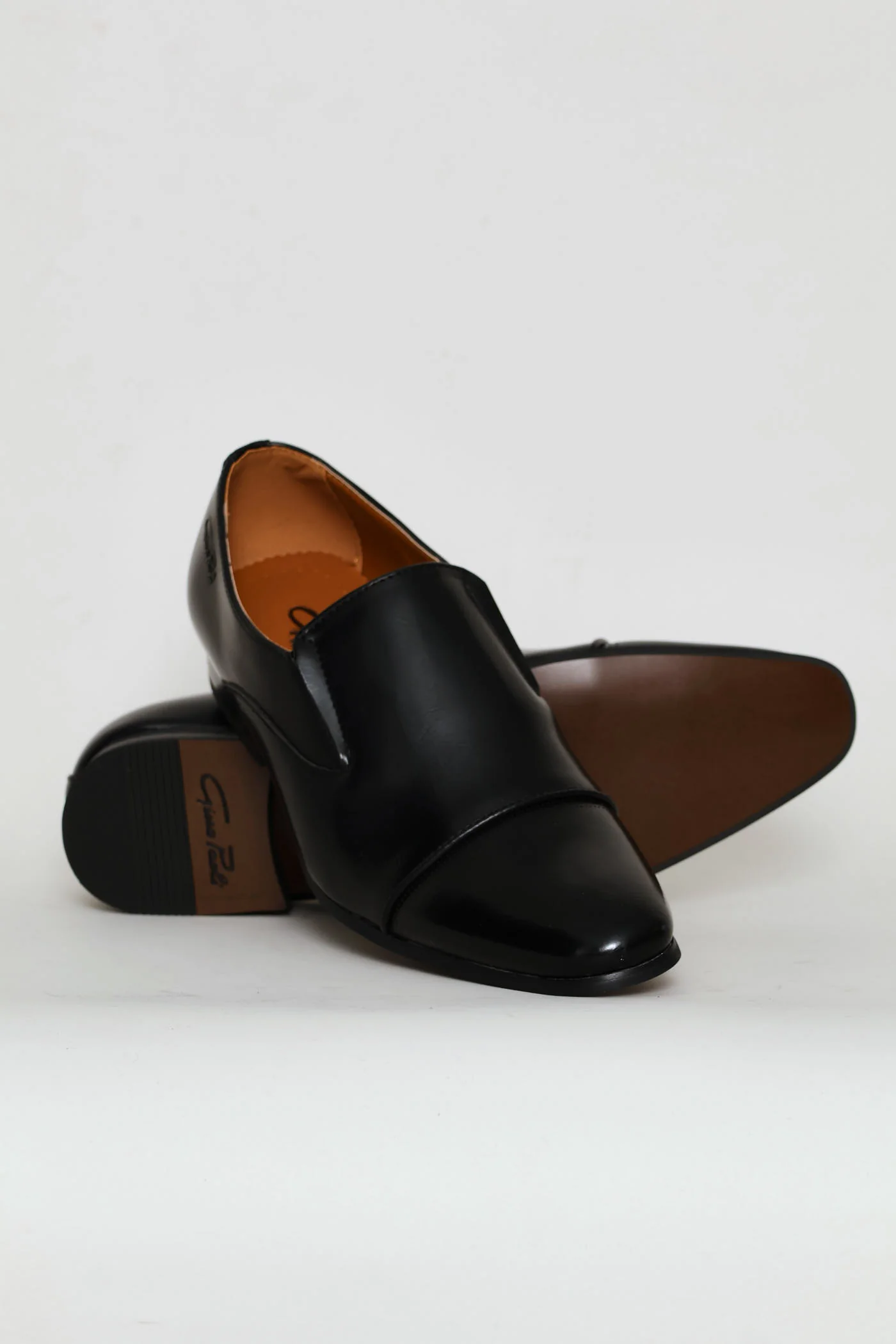 Slip On Smart Shoe With Toe Cap - Black - Image 2