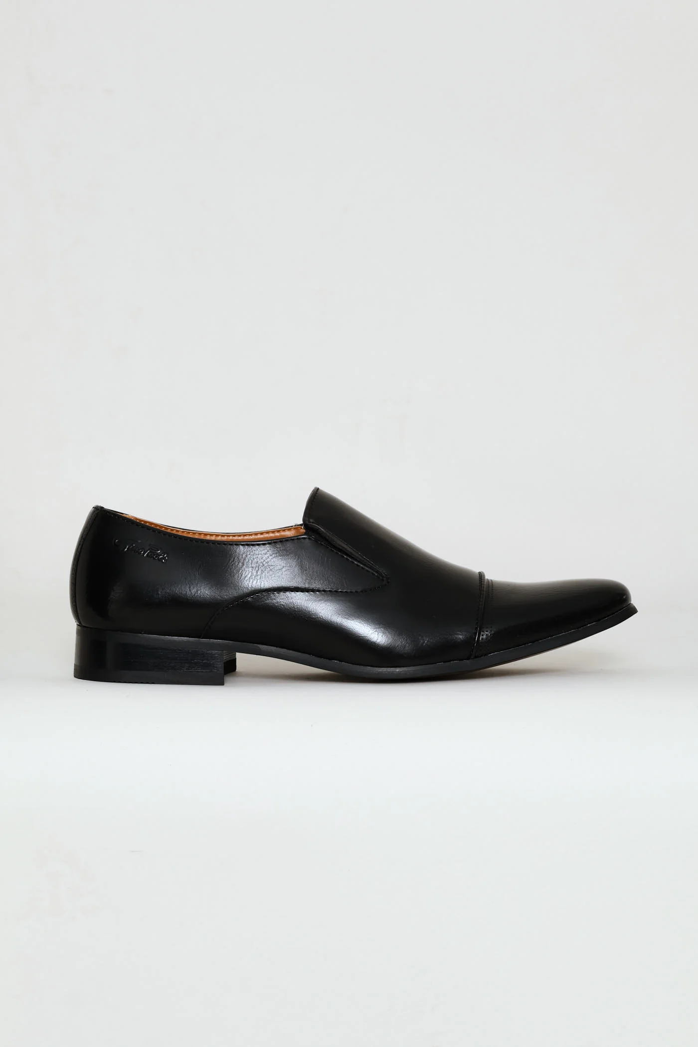 Slip On Smart Shoe With Toe Cap - Black - Image 3