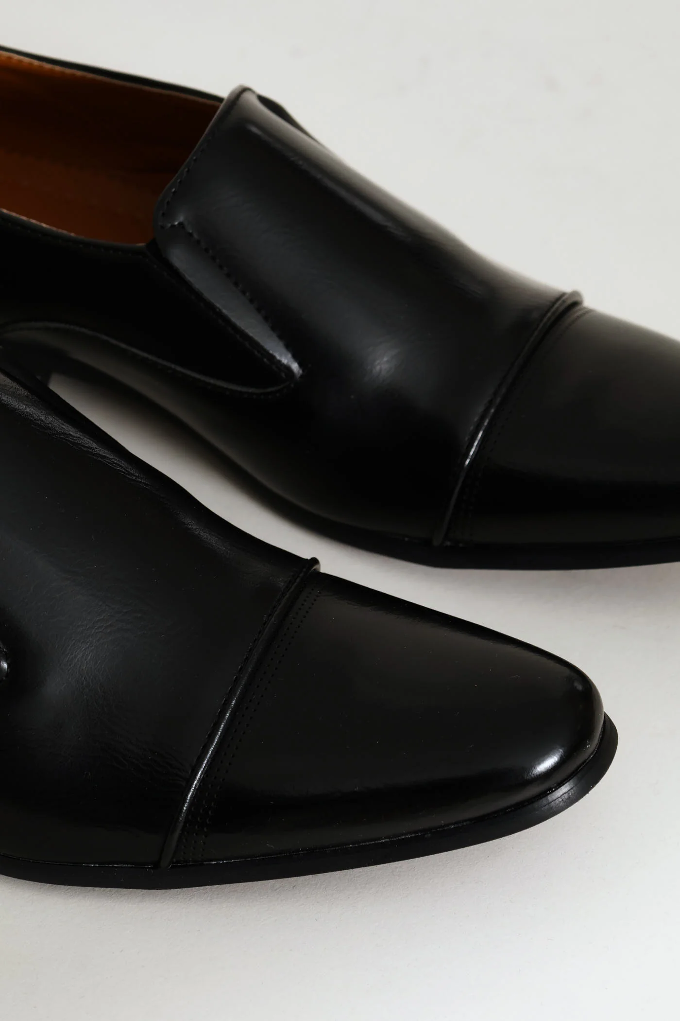Slip On Smart Shoe With Toe Cap - Black - Image 6