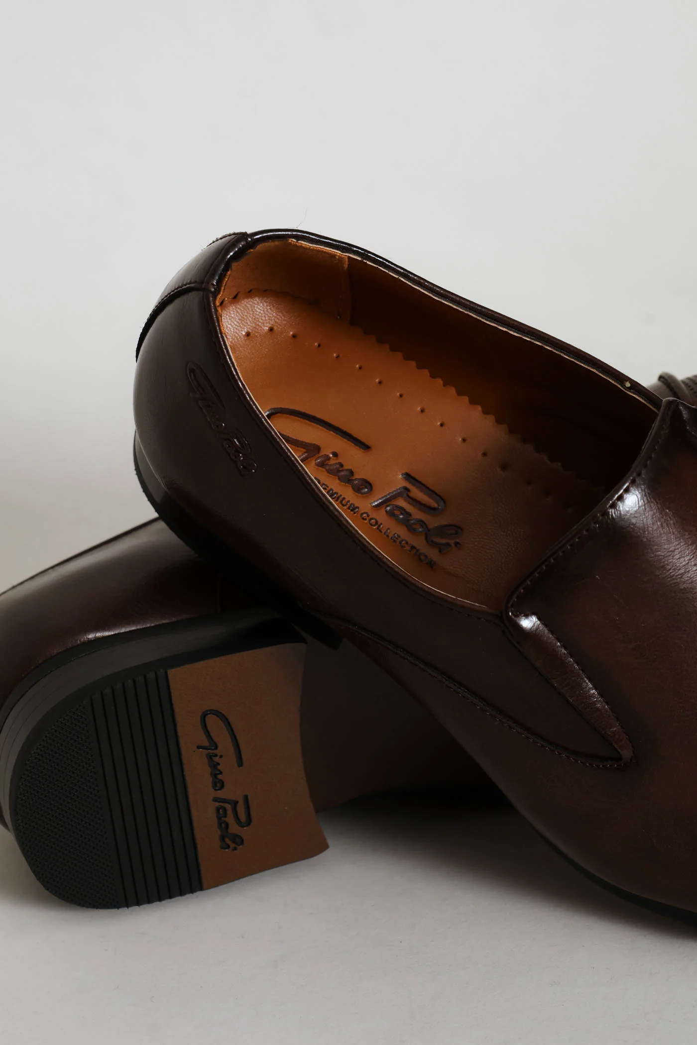 Slip On Smart Shoe With Toe Cap - Brown - Image 2