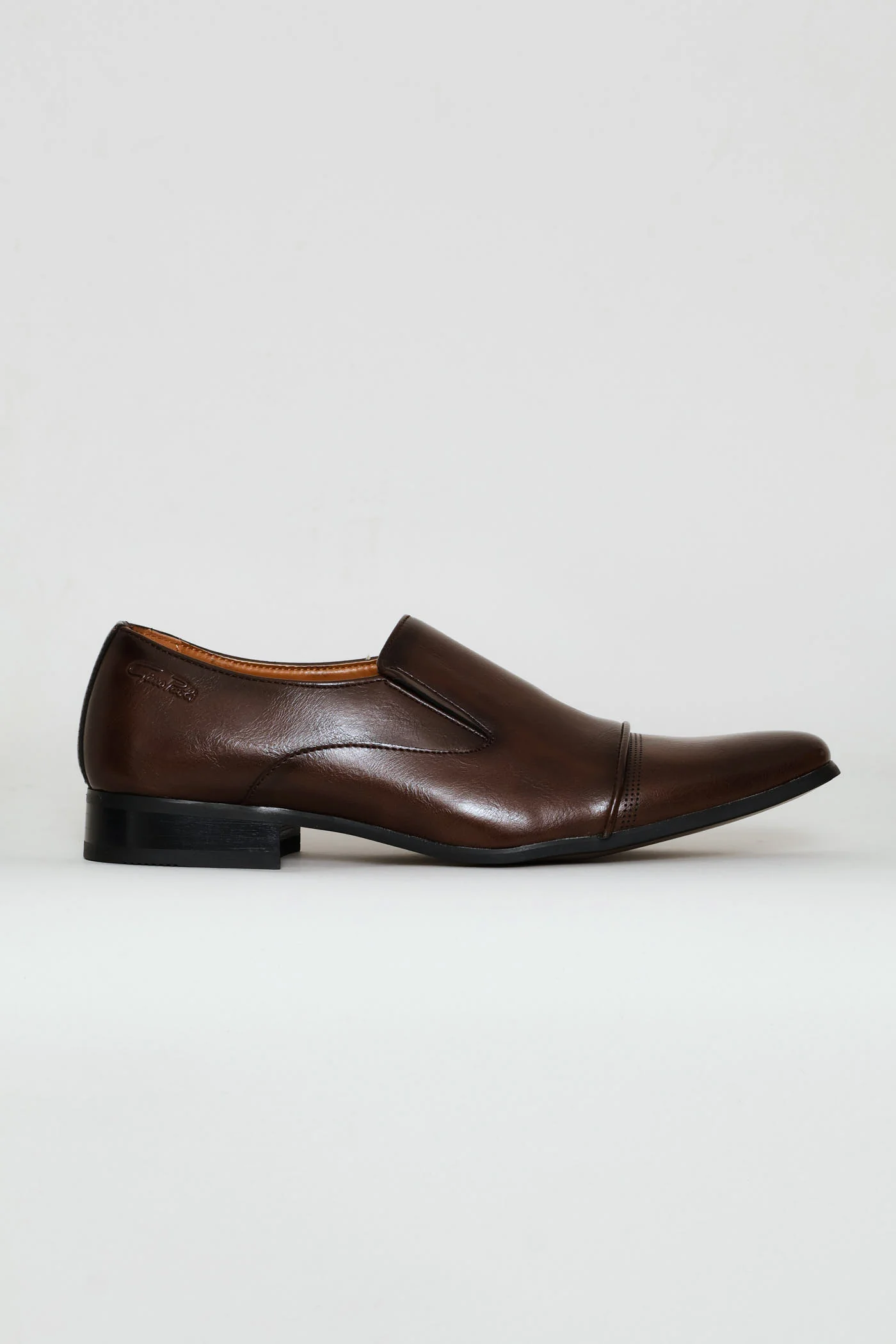 Slip On Smart Shoe With Toe Cap - Brown - Image 3