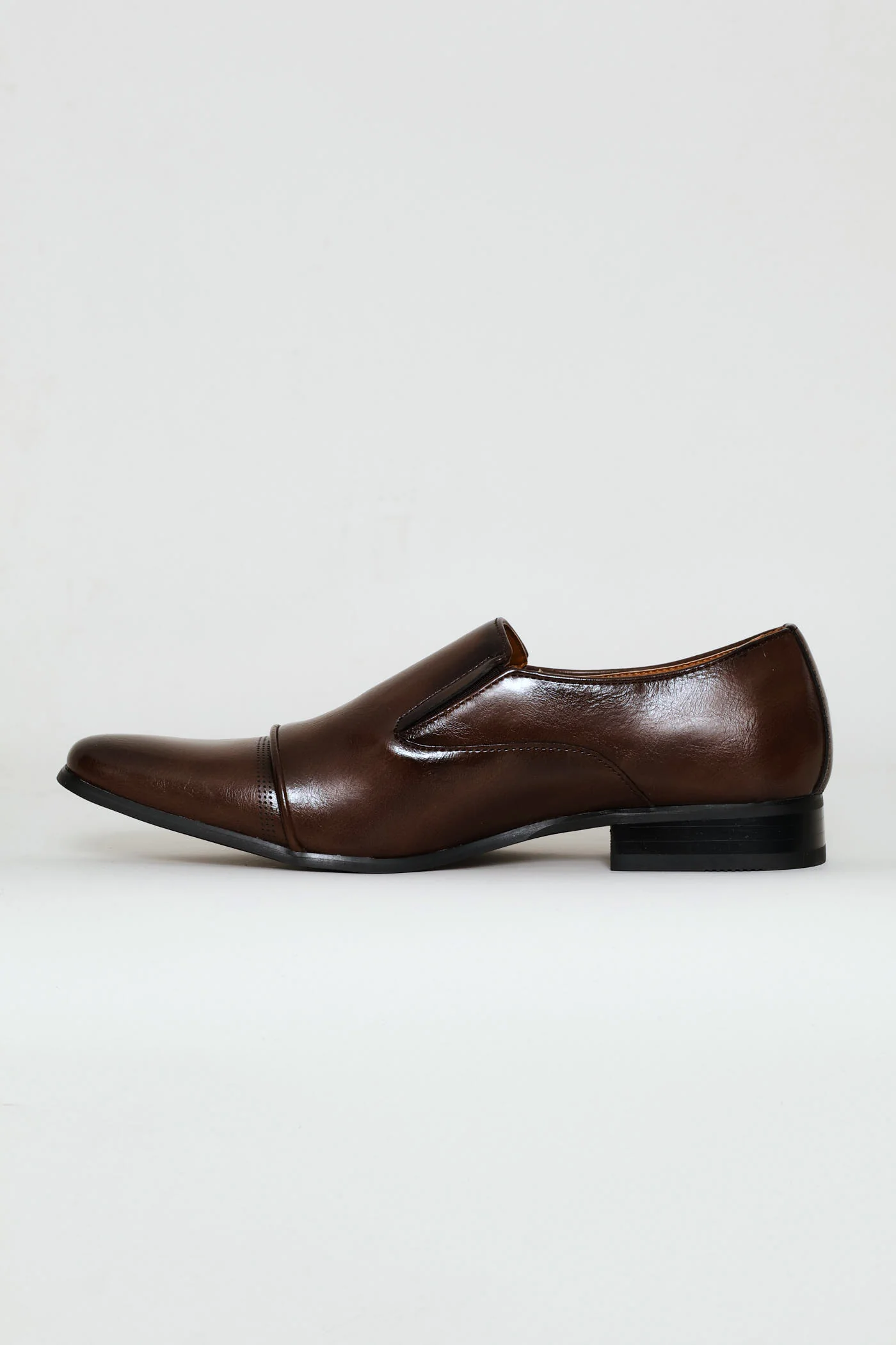 Slip On Smart Shoe With Toe Cap - Brown - Image 4