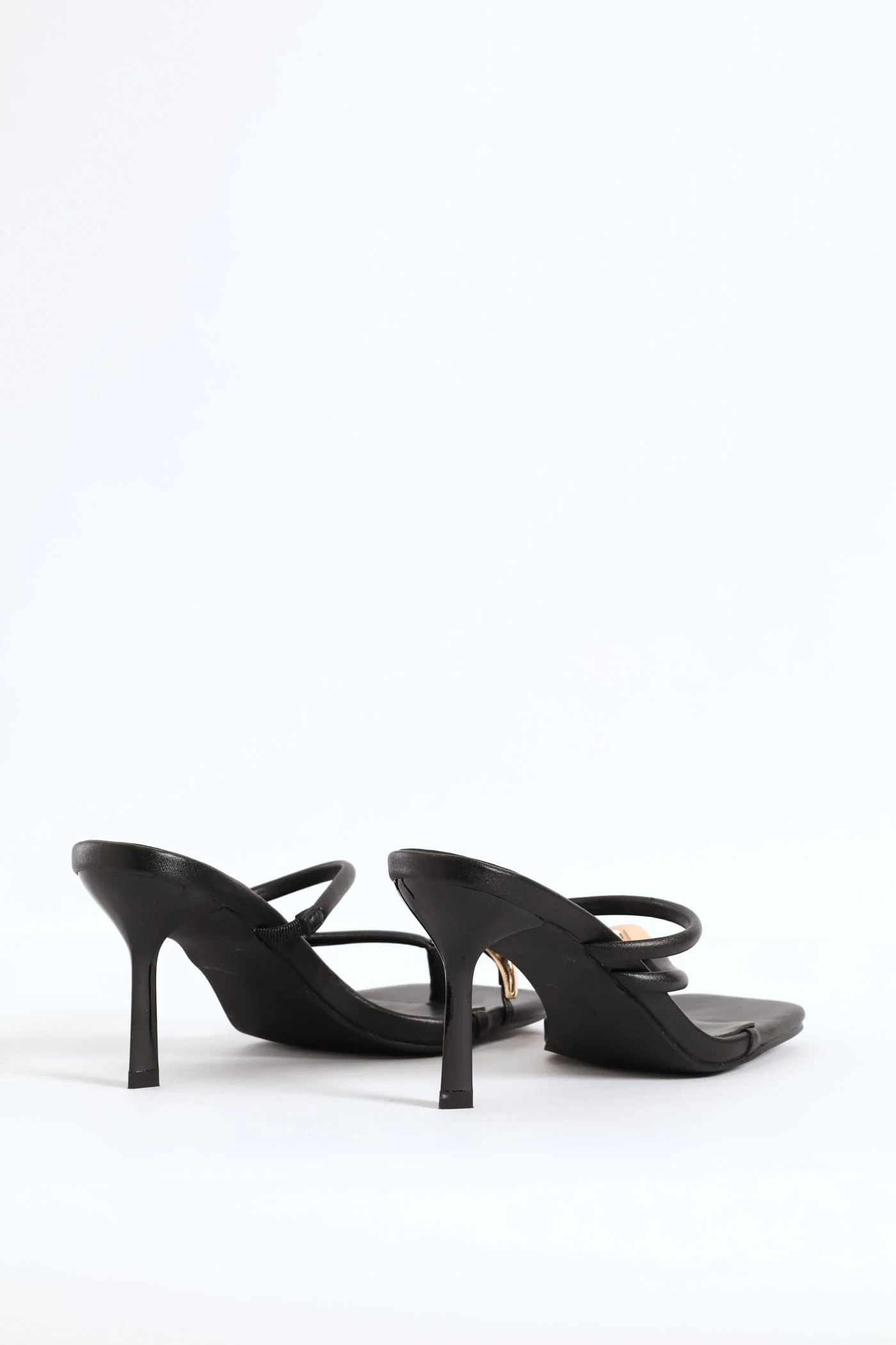 Slip On Toe Post Mule Heel - Black - Image 3