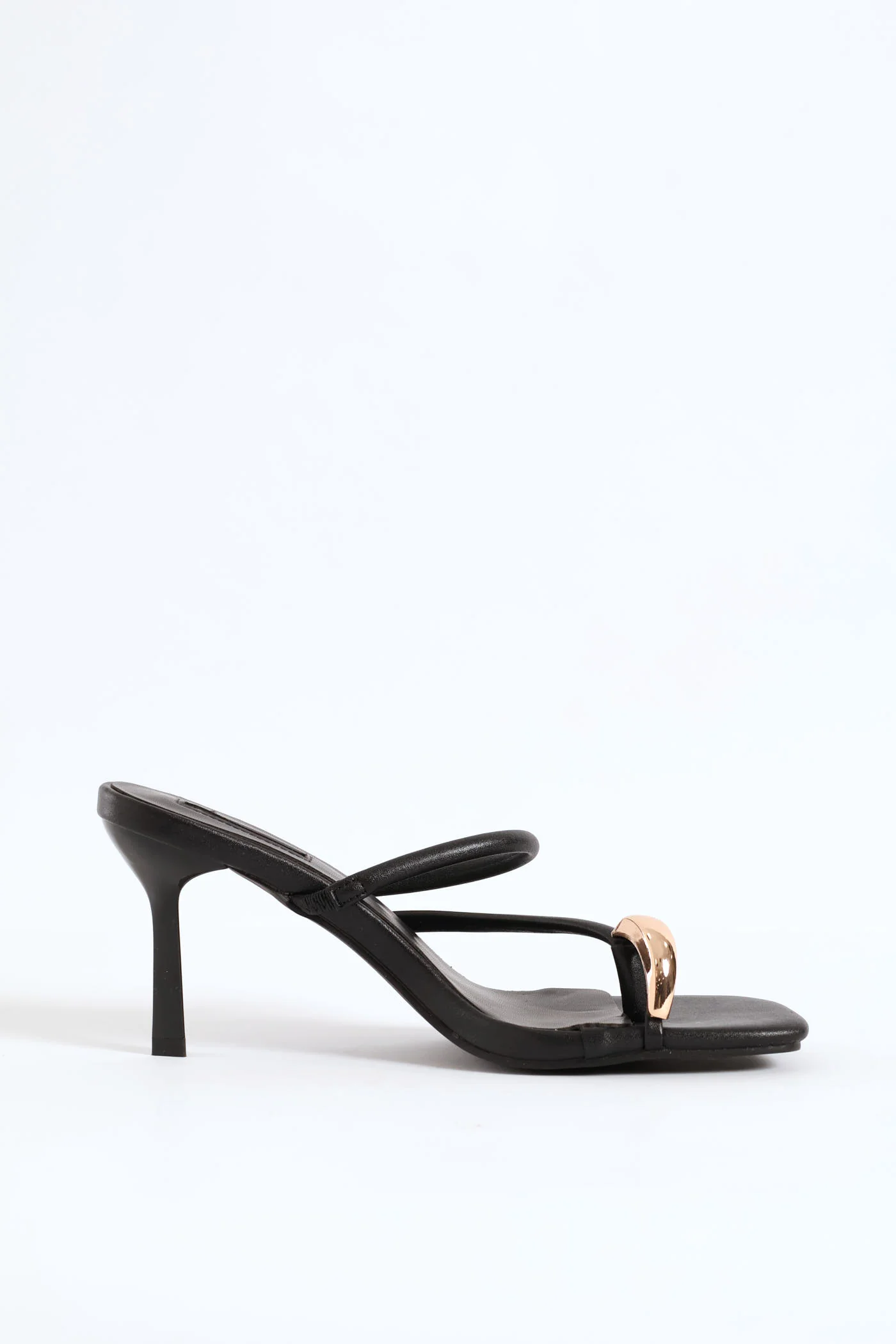 Slip On Toe Post Mule Heel - Black - Image 4