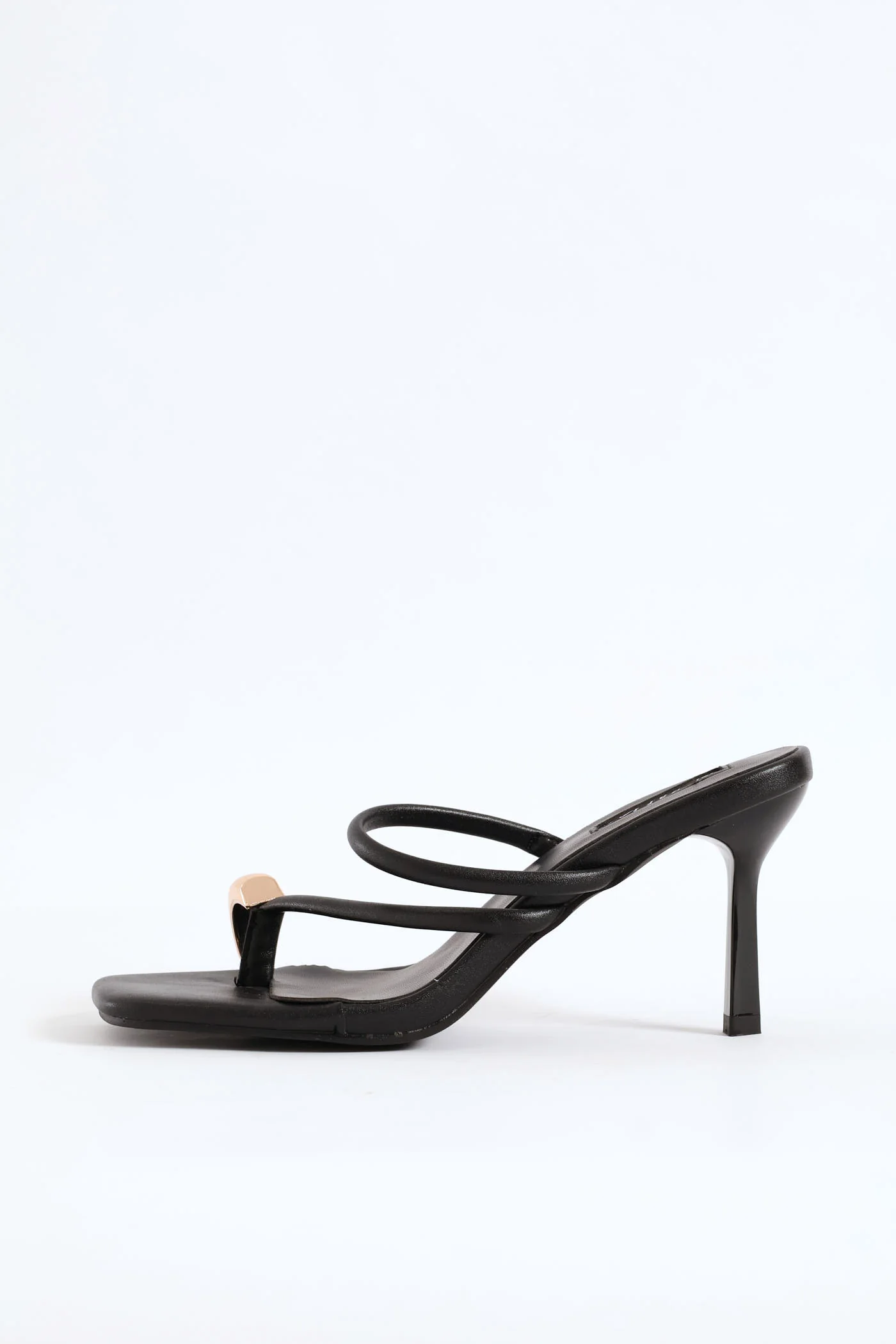 Slip On Toe Post Mule Heel - Black - Image 5