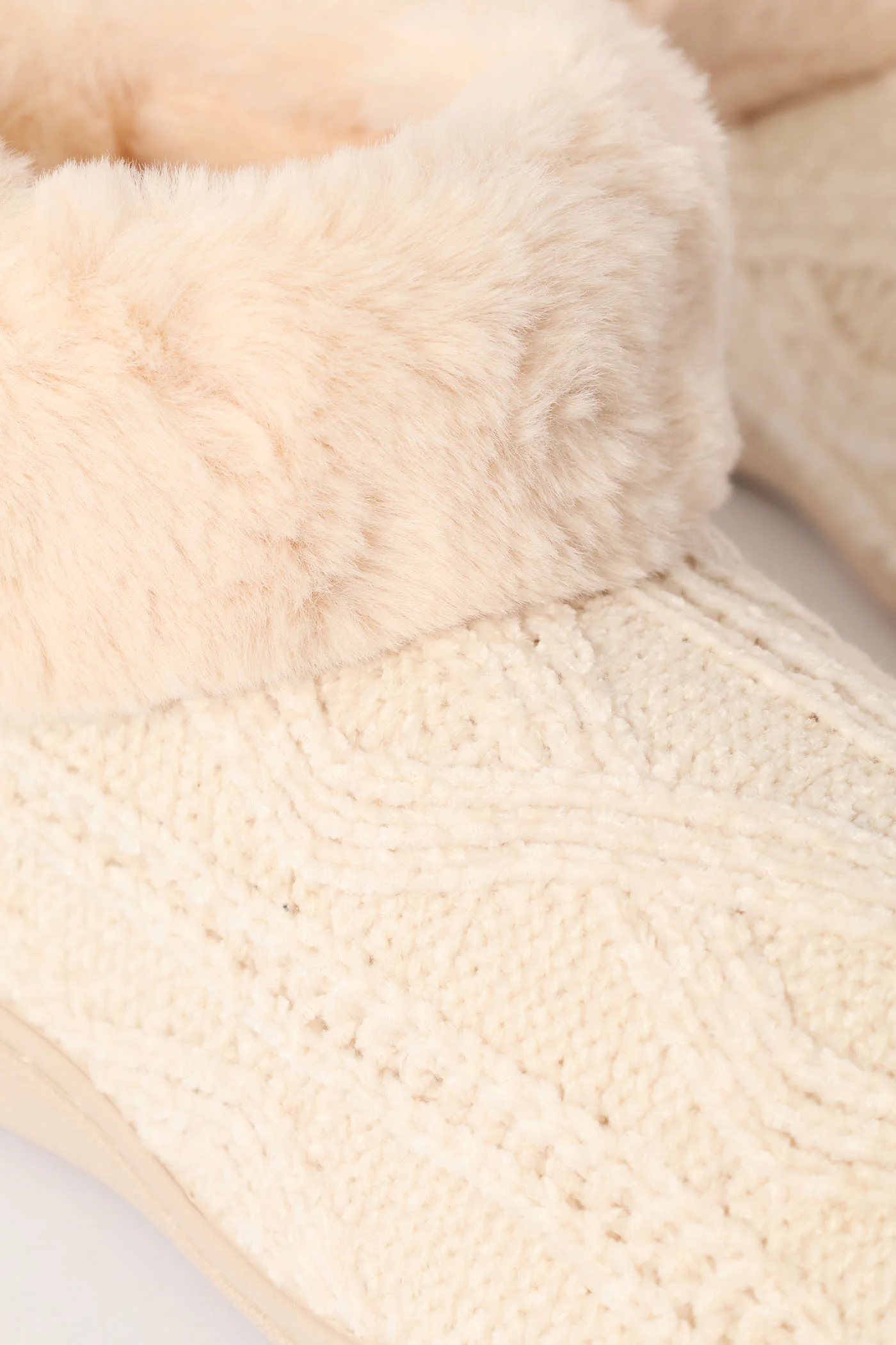 Slipper Bootie With Full Faux Fur Topline - Natural - Image 2
