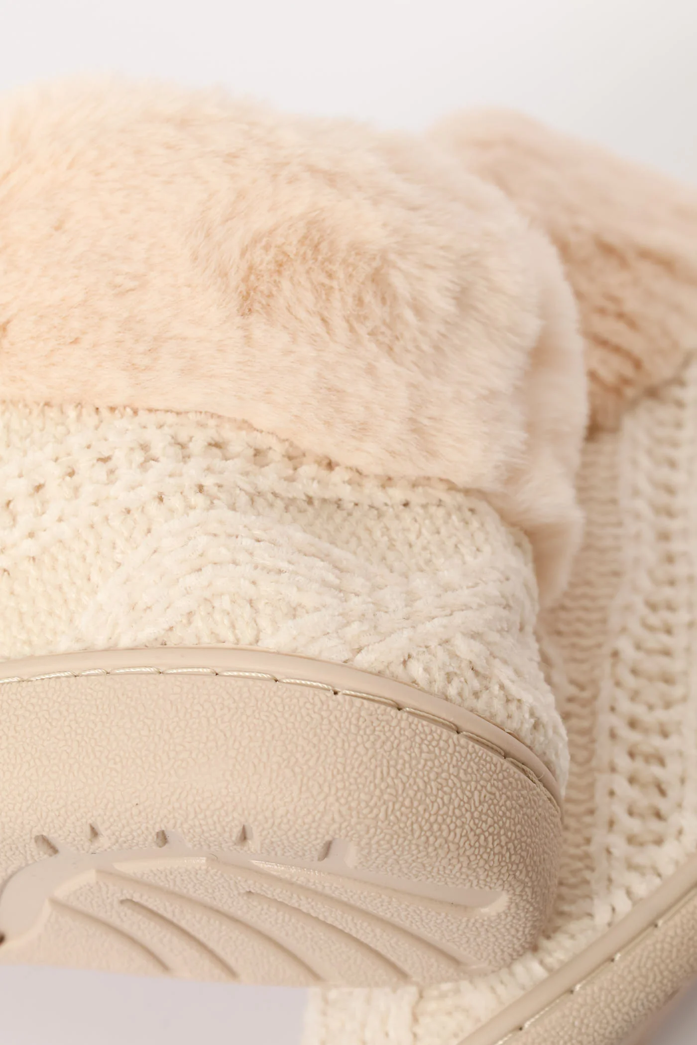 Slipper Bootie With Full Faux Fur Topline - Natural - Image 5