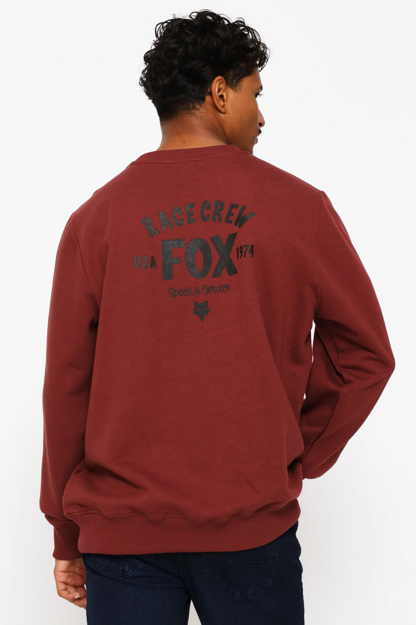 Slogan Crew Top - Burgundy - Image 2