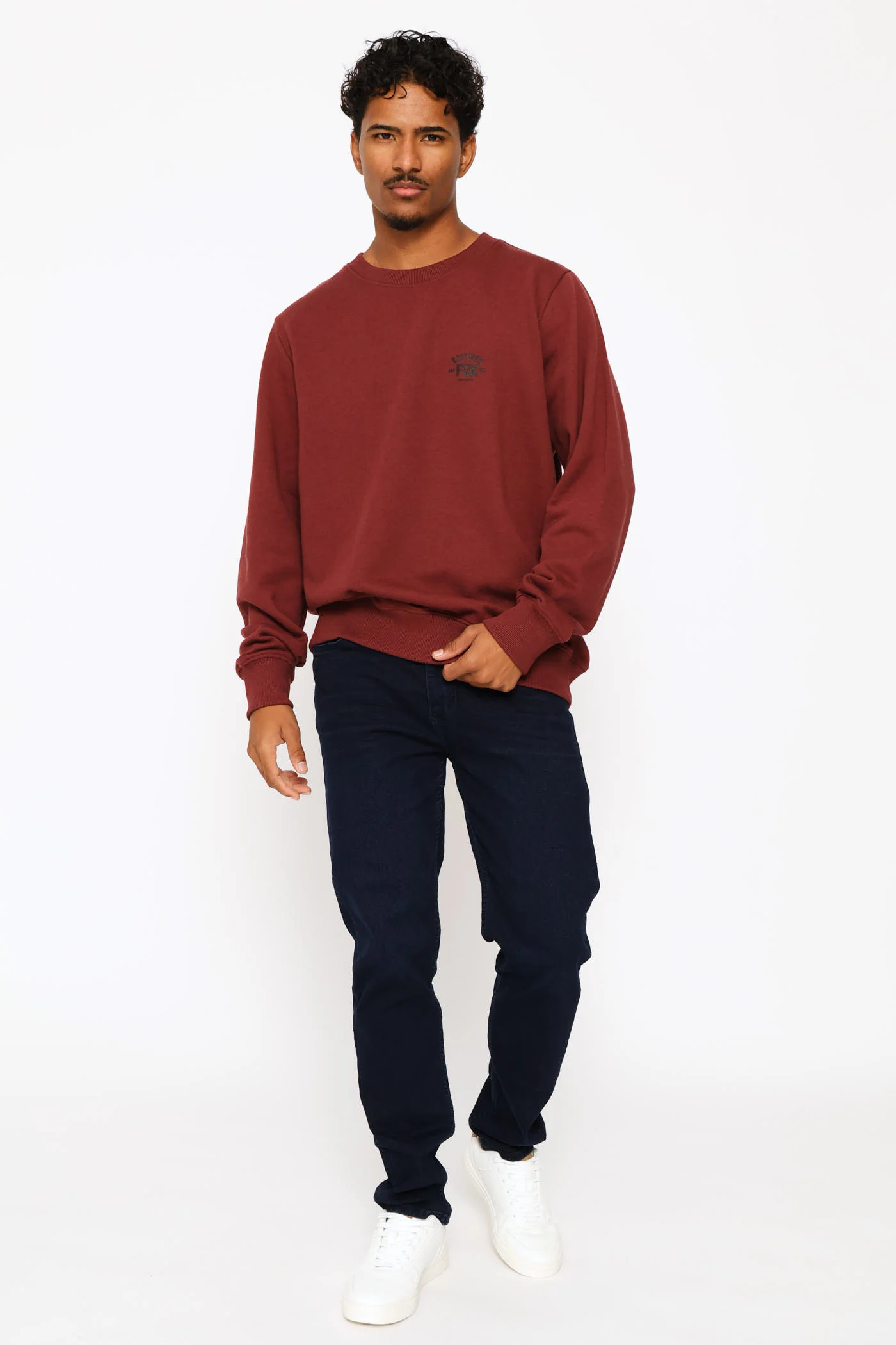 Slogan Crew Top - Burgundy - Image 5