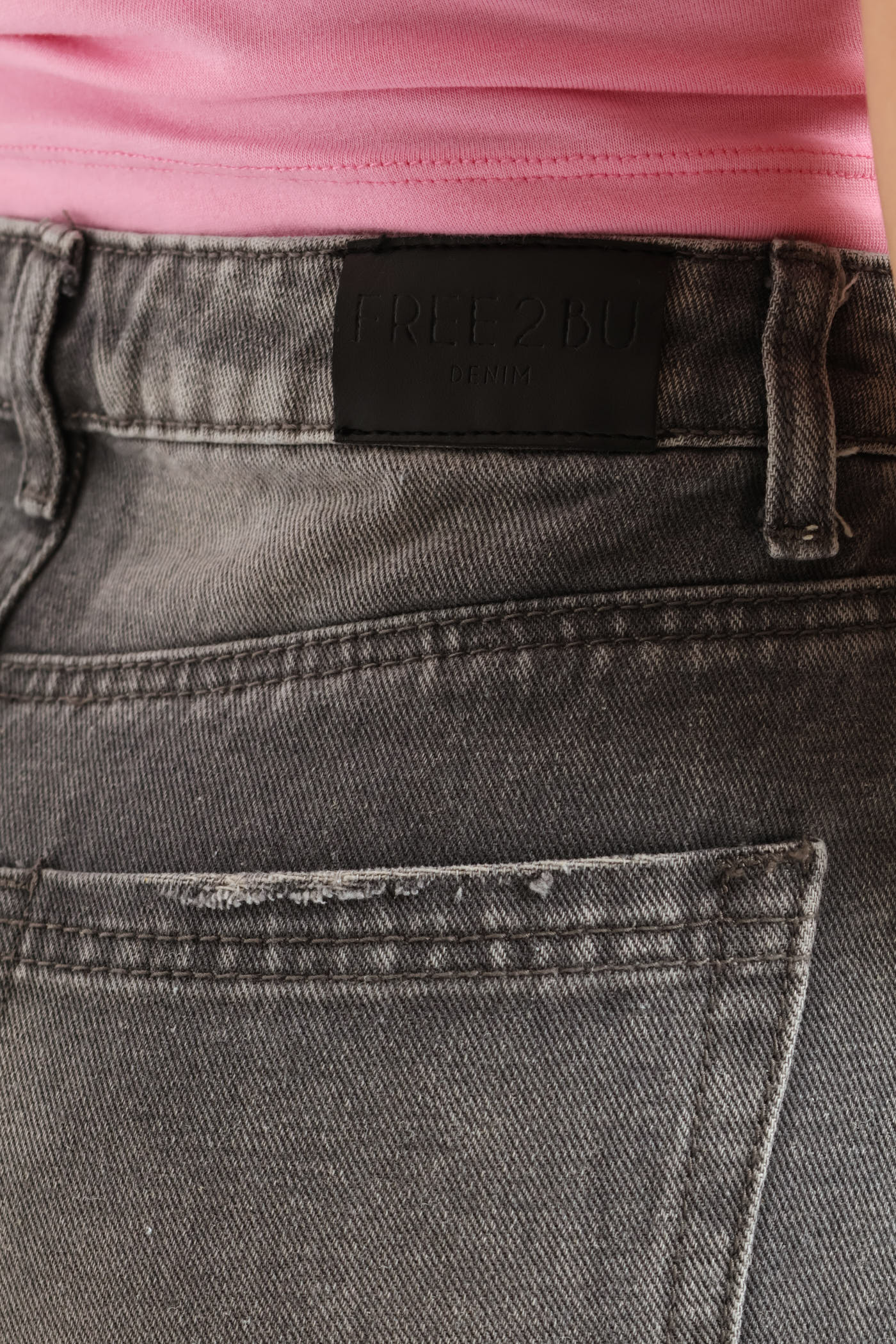 Slouchy Wide Leg Denim - Grey - Image 5