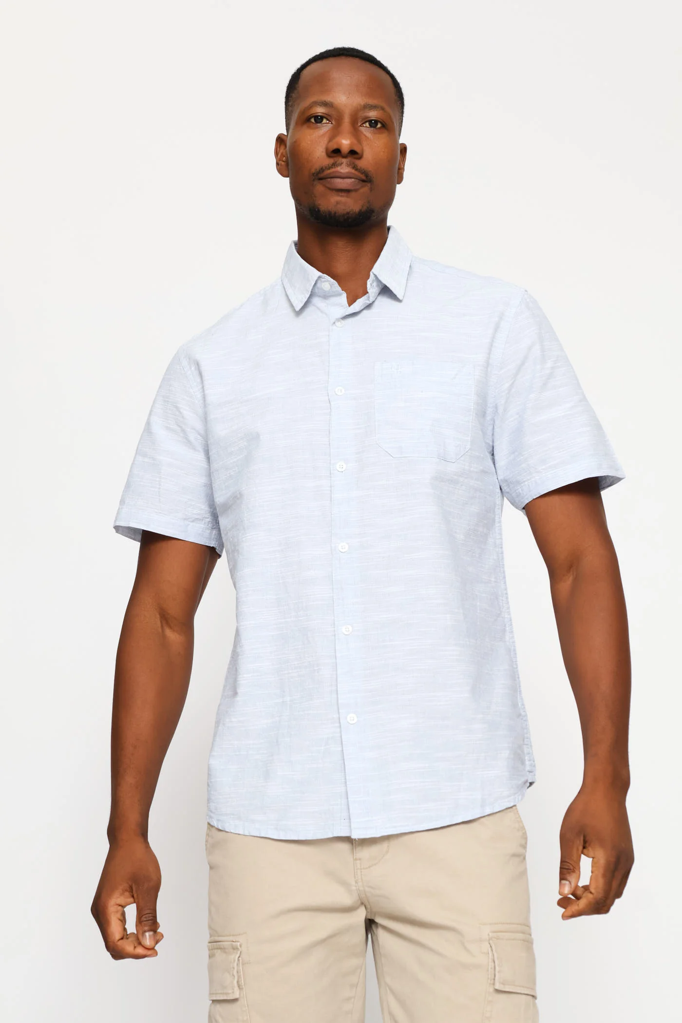 Slub Regular Shirt - Light Blue - Image 3