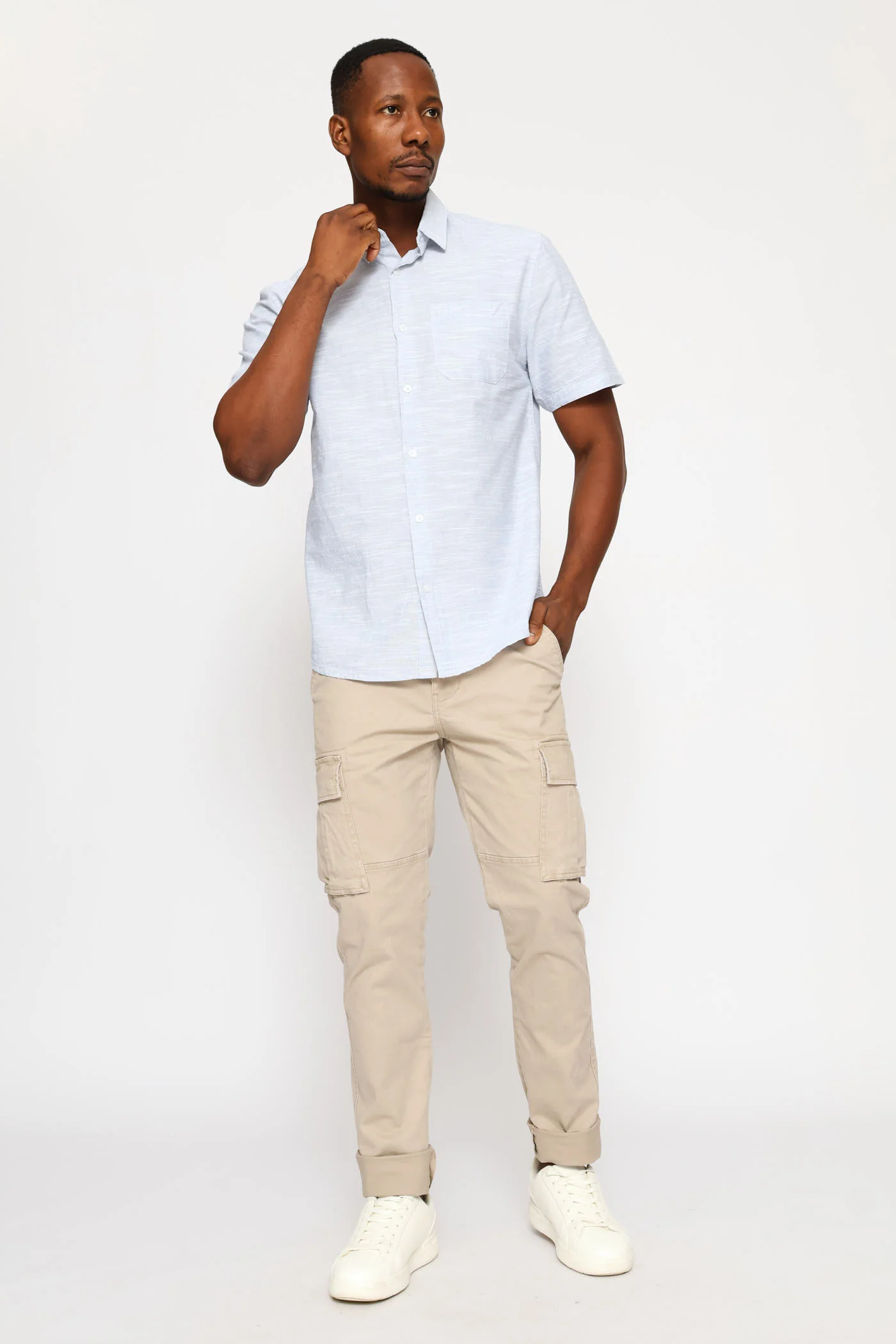 Slub Regular Shirt - Light Blue - Image 5