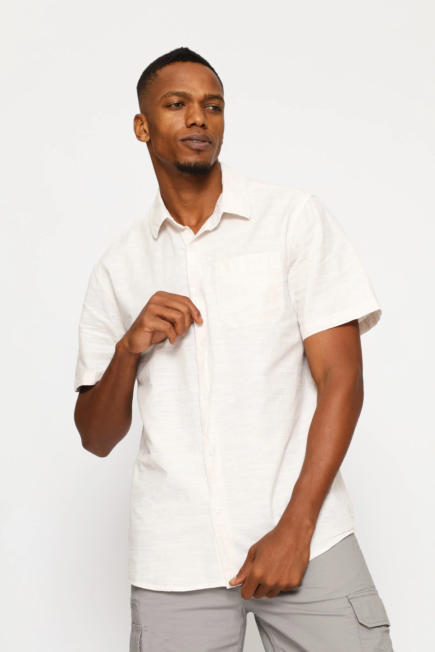 Slub Regular Shirt - Stone - Image 3