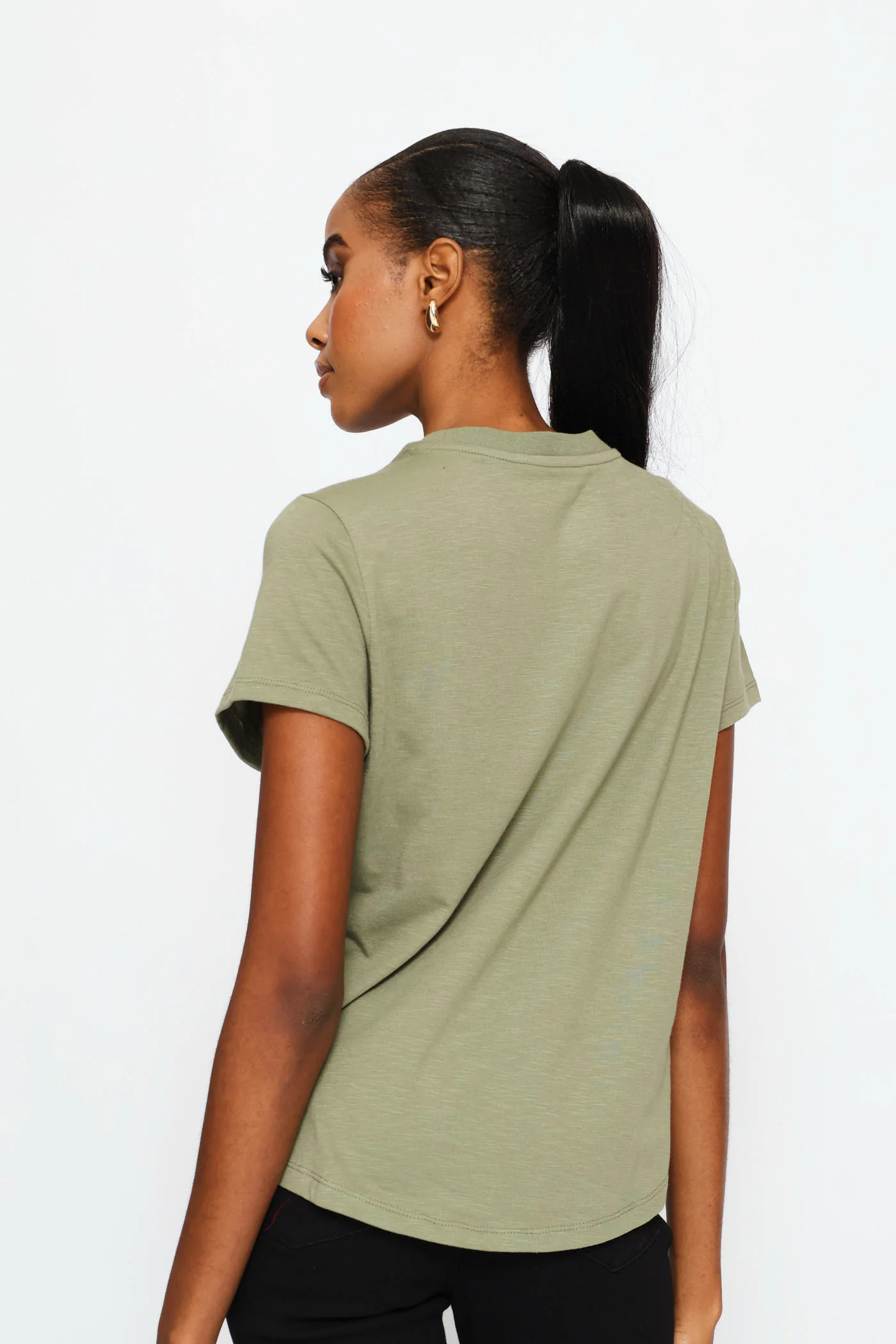 Slub Slouchy Tee - Fatigue - Image 4