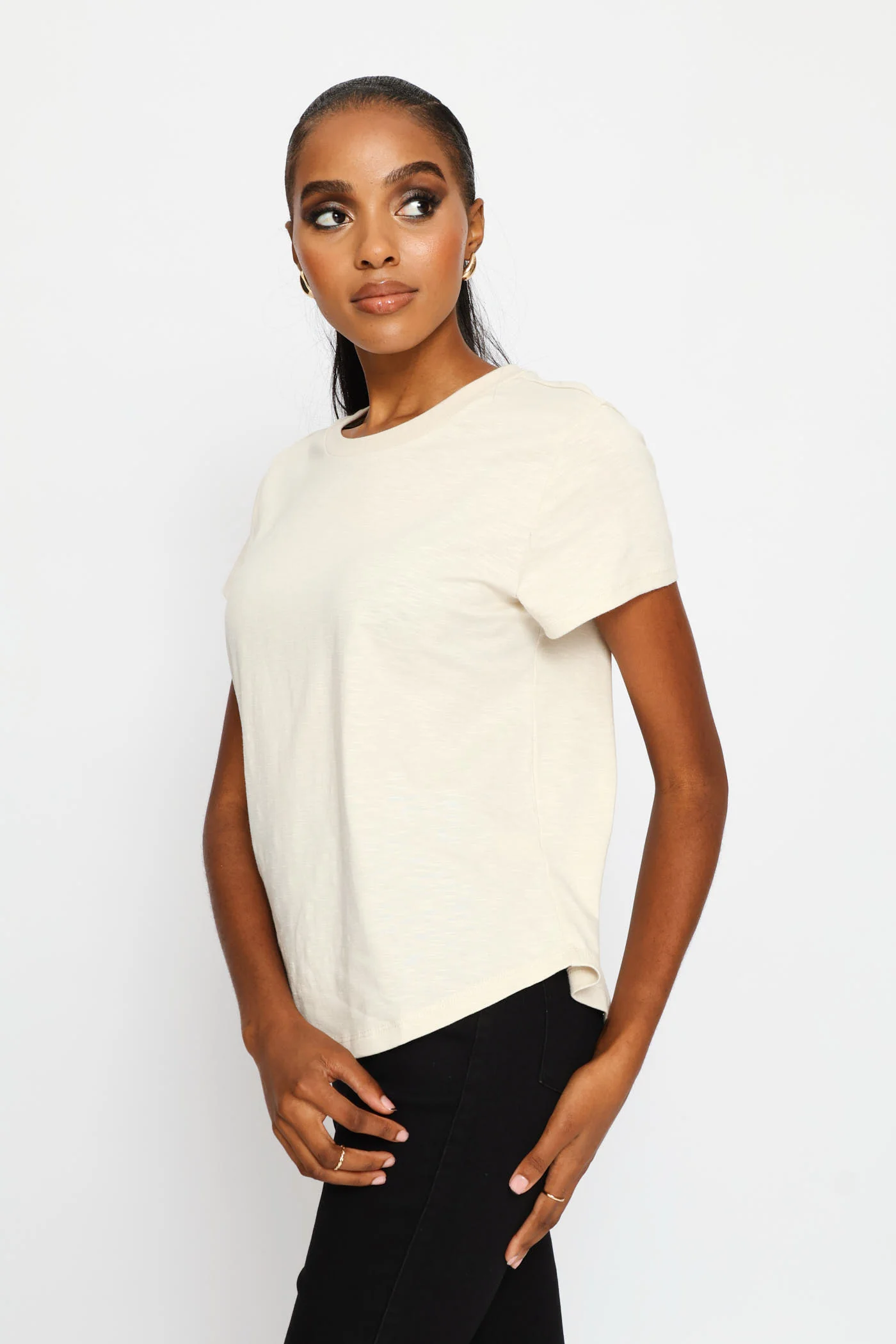 Slub Slouchy Tee - Oatmeal - Image 3