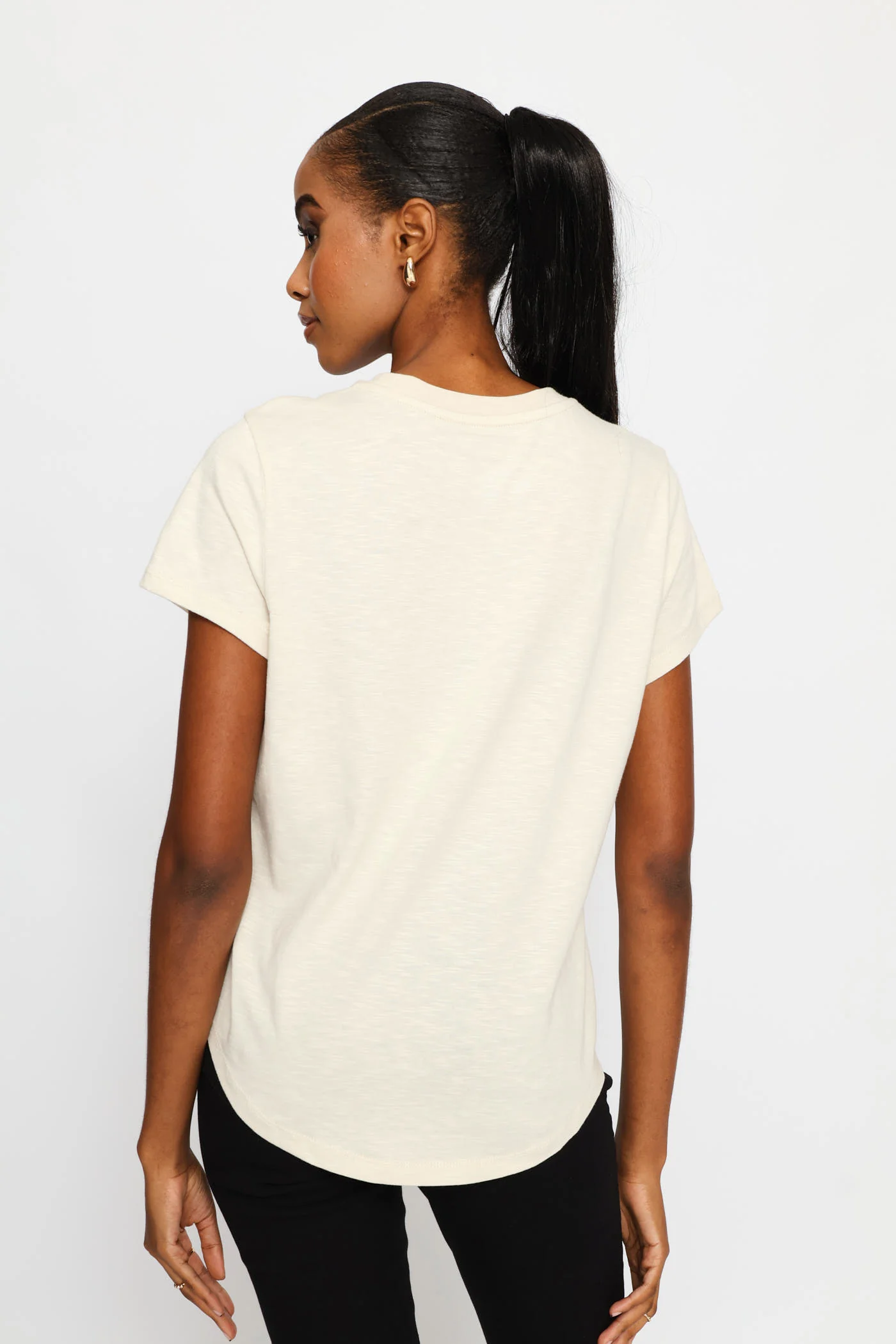 Slub Slouchy Tee - Oatmeal - Image 4