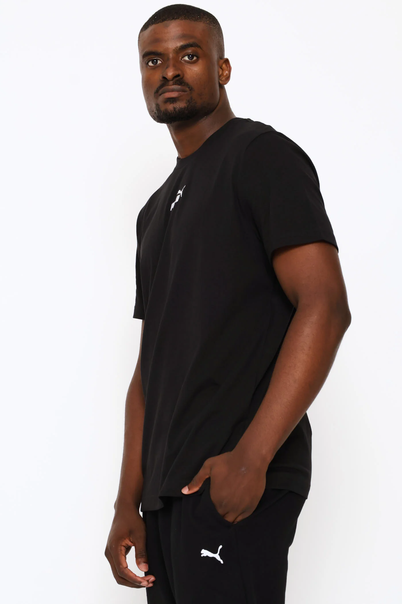 Small Centered Logo Tee - Black - Image 3