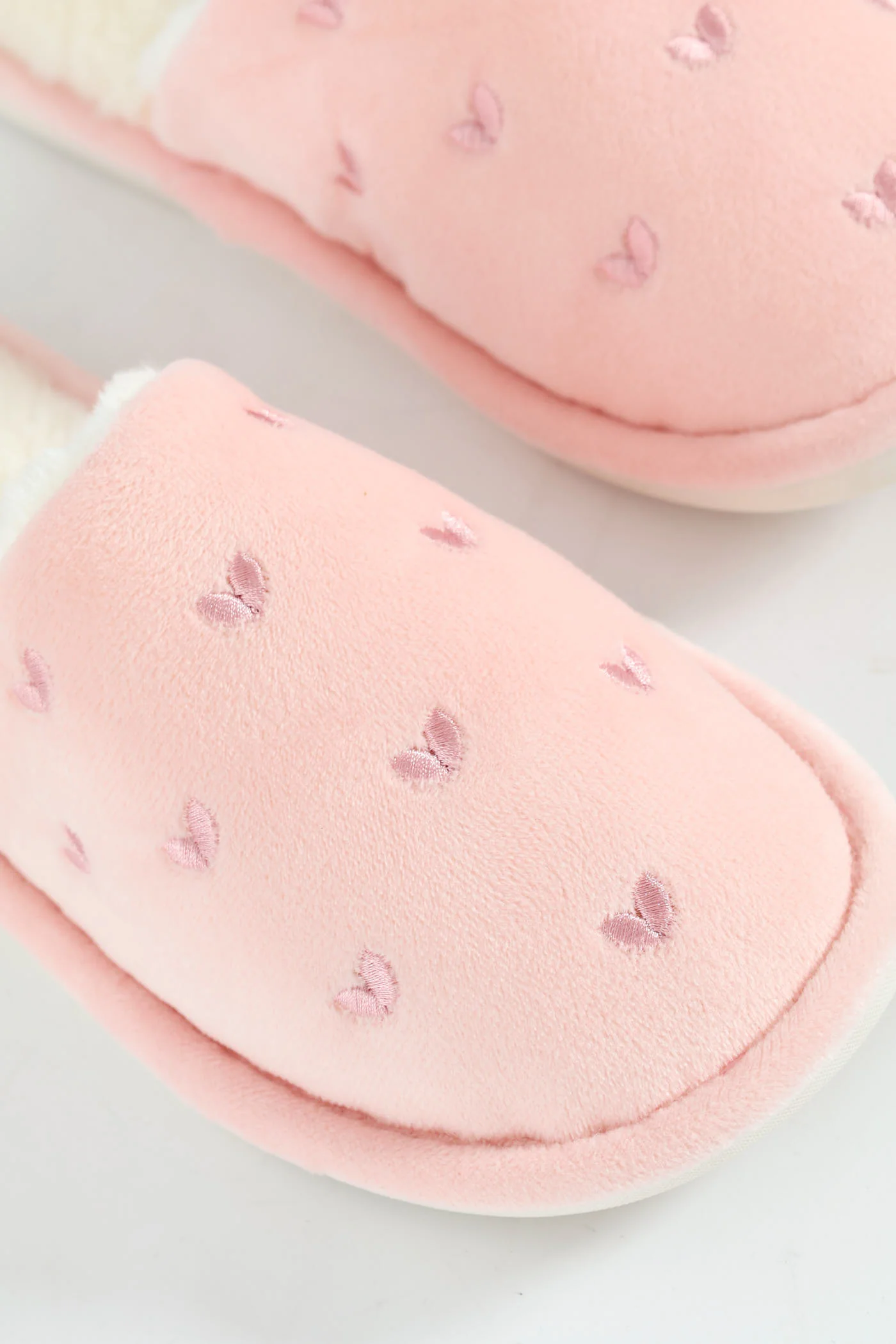 Small Embroidered Hearts Slipper - Blush - Image 2