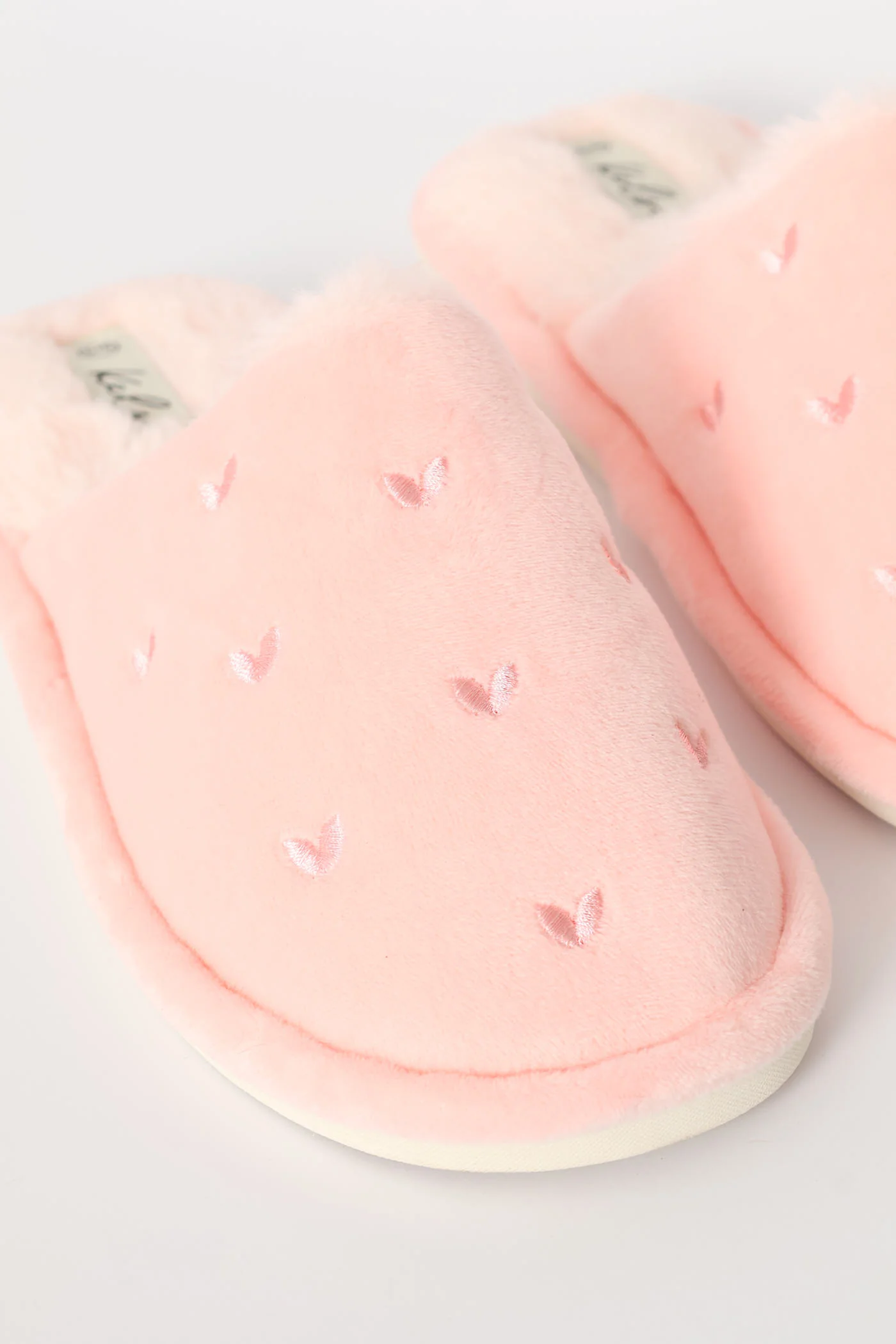Small Embroidered Hearts Slipper - Pink - Image 2