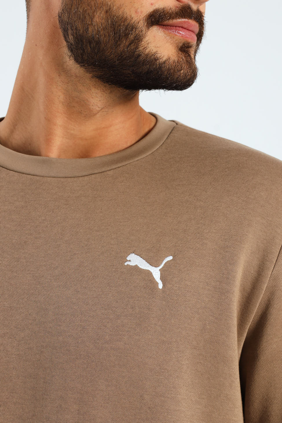 Small Logo Fleece Crew Top - Taupe - Image 2