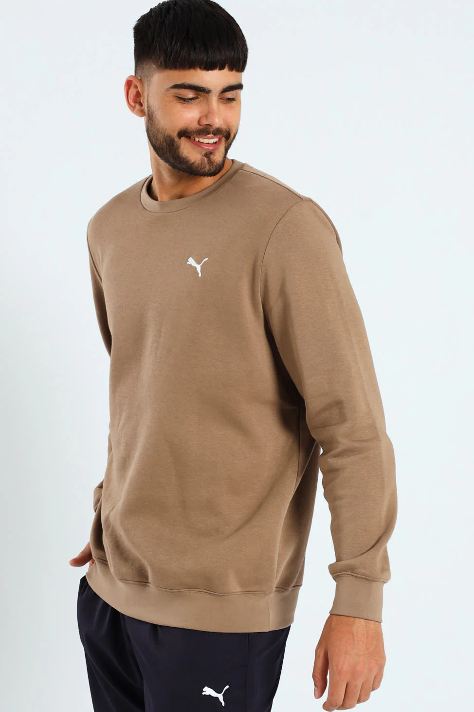 Small Logo Fleece Crew Top - Taupe - Image 4