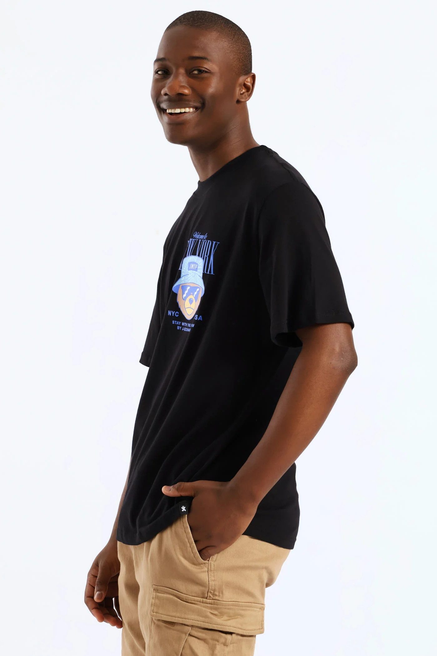 Small NY Teddy Tee - Black - Image 3