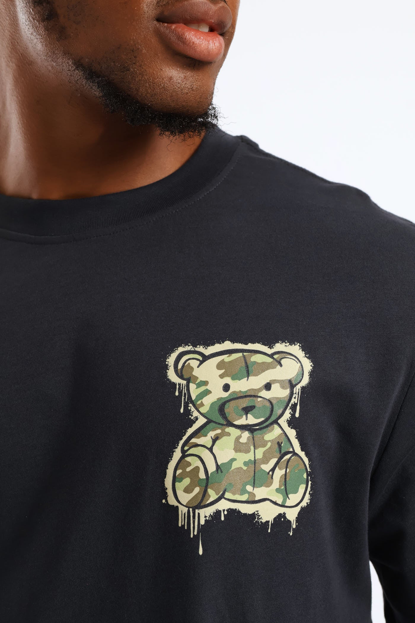 Small Teddy Print Tee - Dark Grey - Image 2