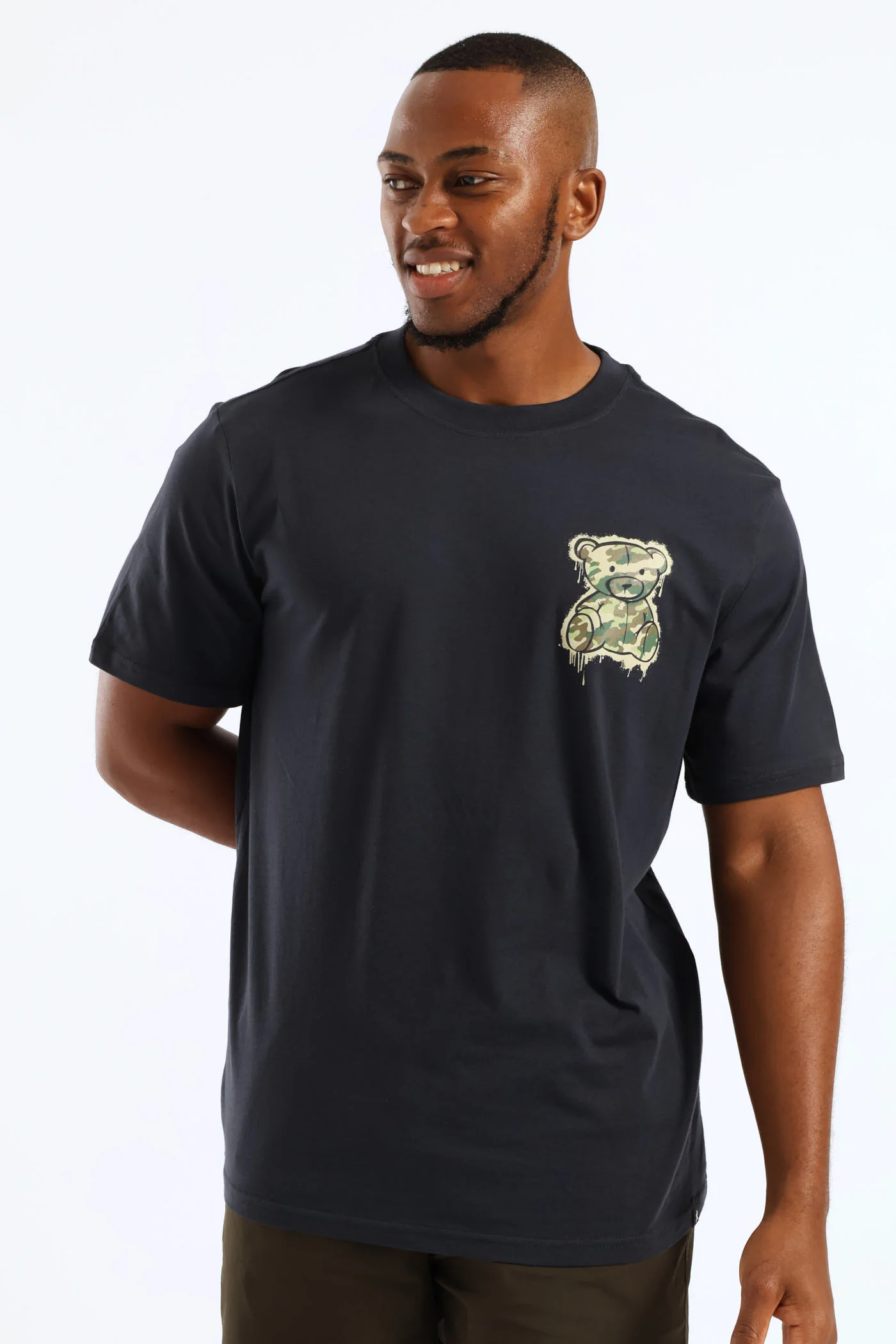 Small Teddy Print Tee - Dark Grey - Image 4