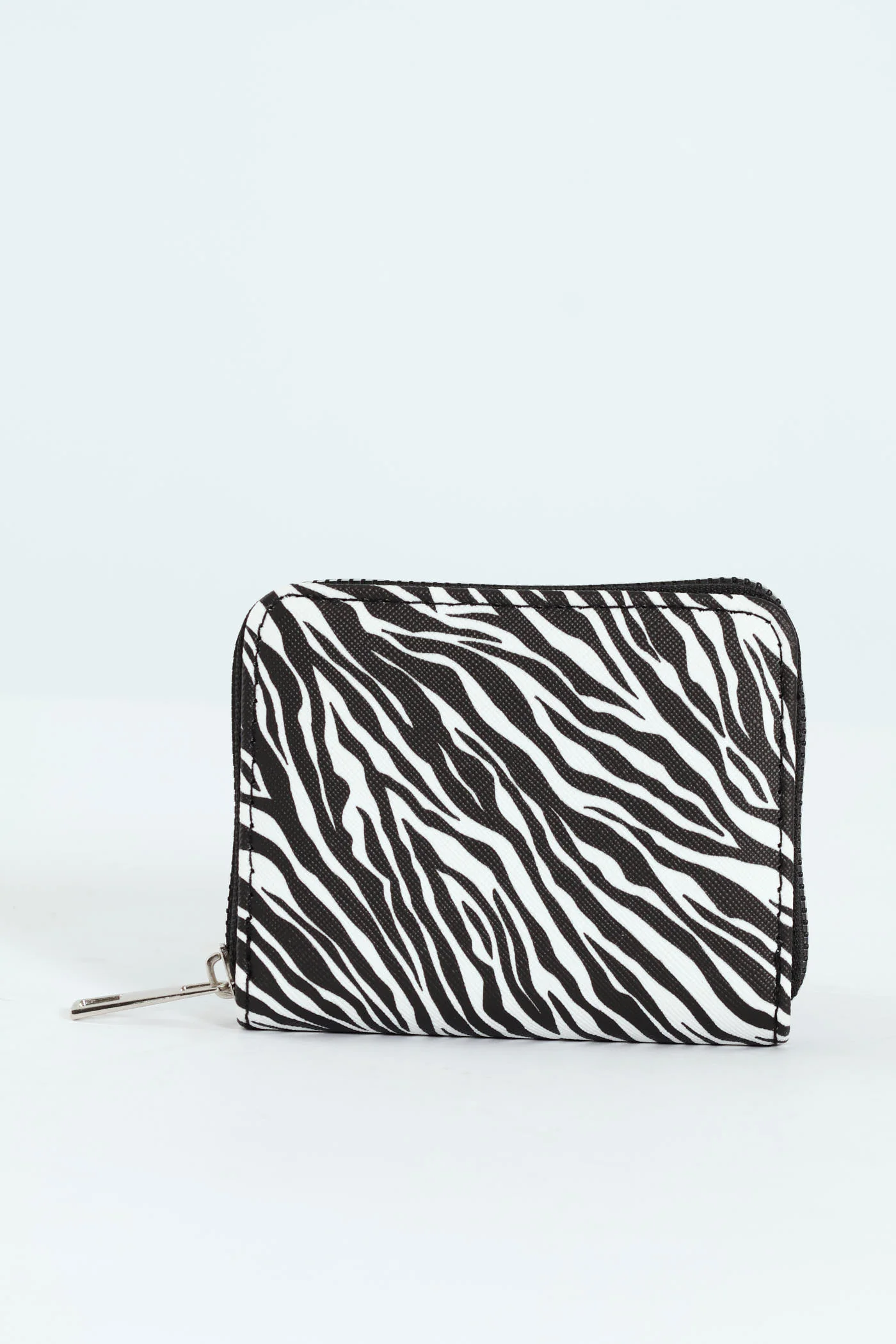 Small Zip Around Purse - Black/White - Image 3