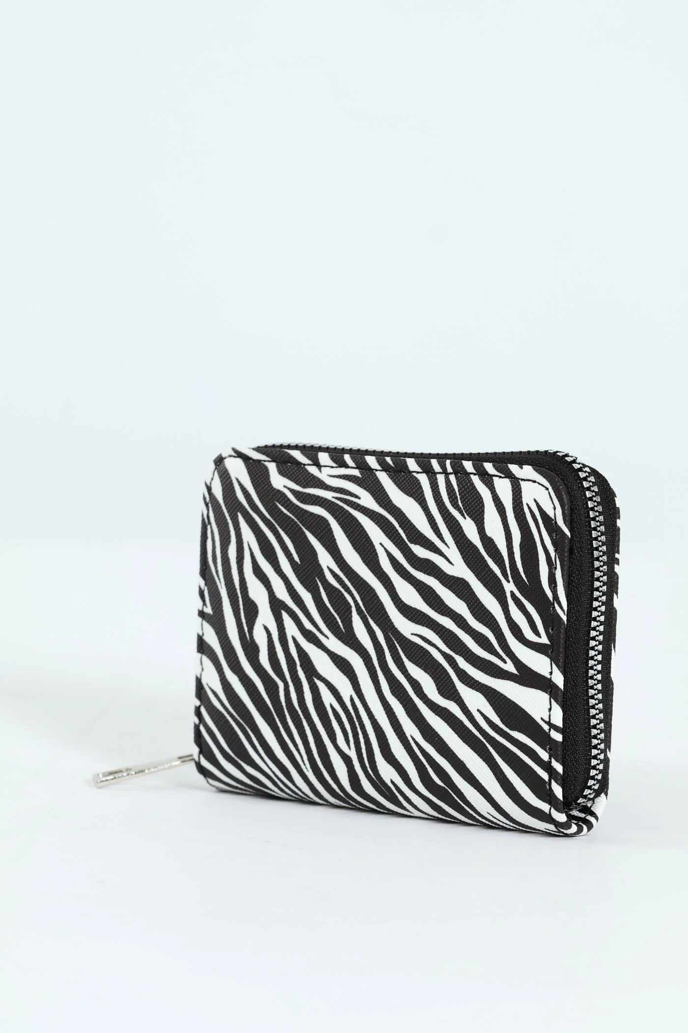 Small Zip Around Purse - Black/White - Image 4