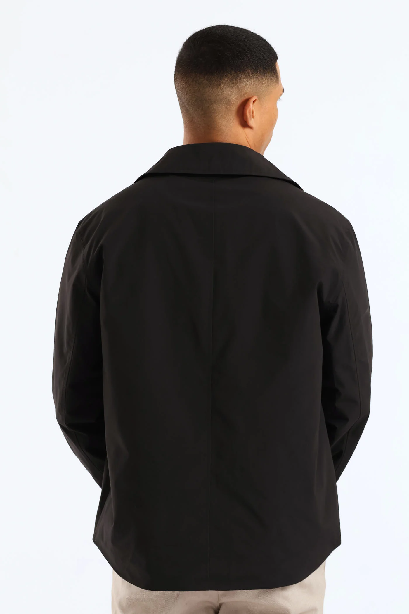 Smart Button Through Lined Shacket - Black - Image 4