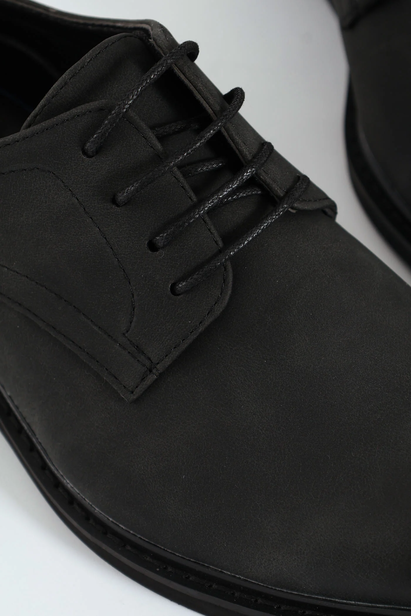 Smart Casual Lace Up Derby Shoe - Black - Image 2