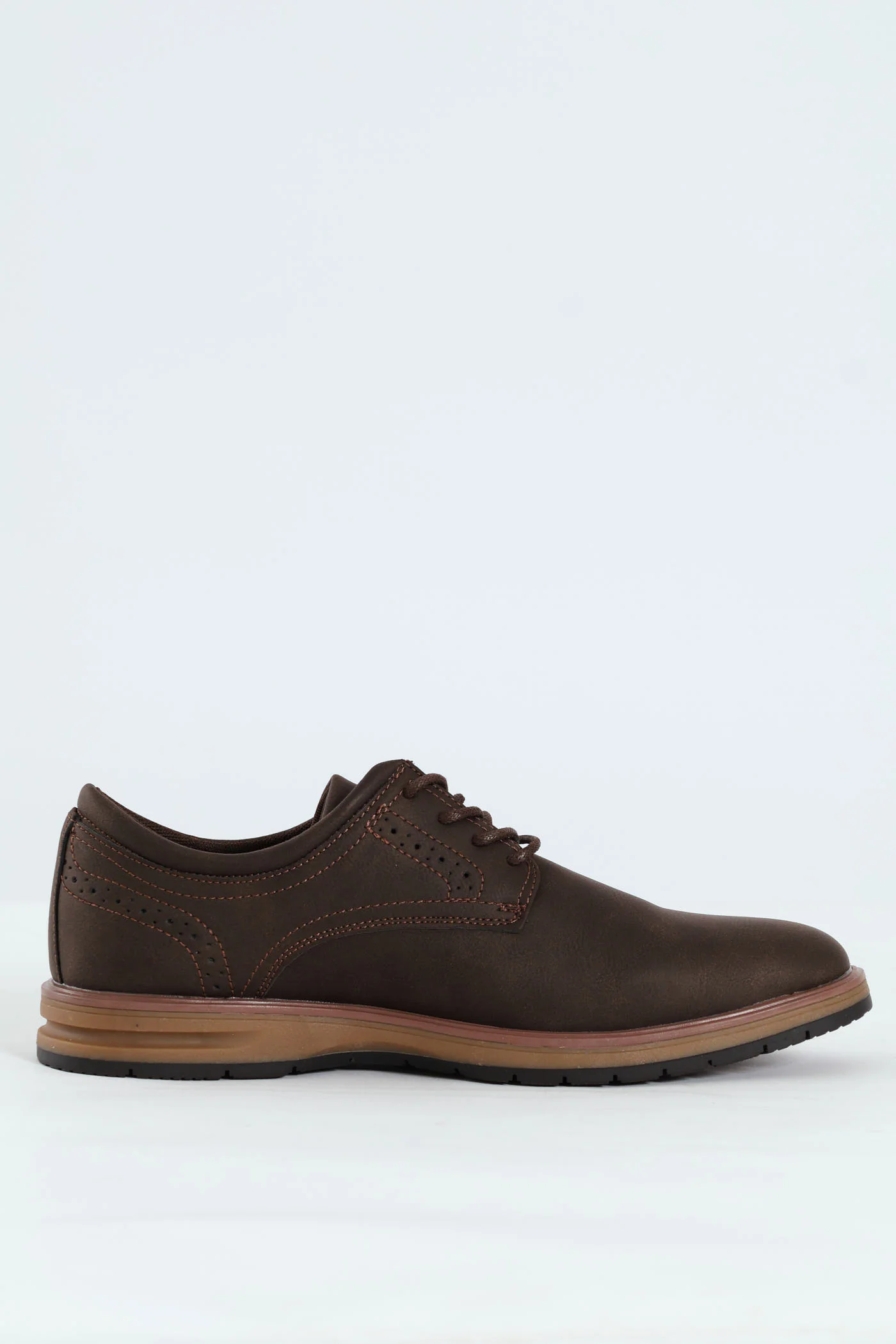 Smart Casual Lace Up Derby Shoe - Brown - Image 2