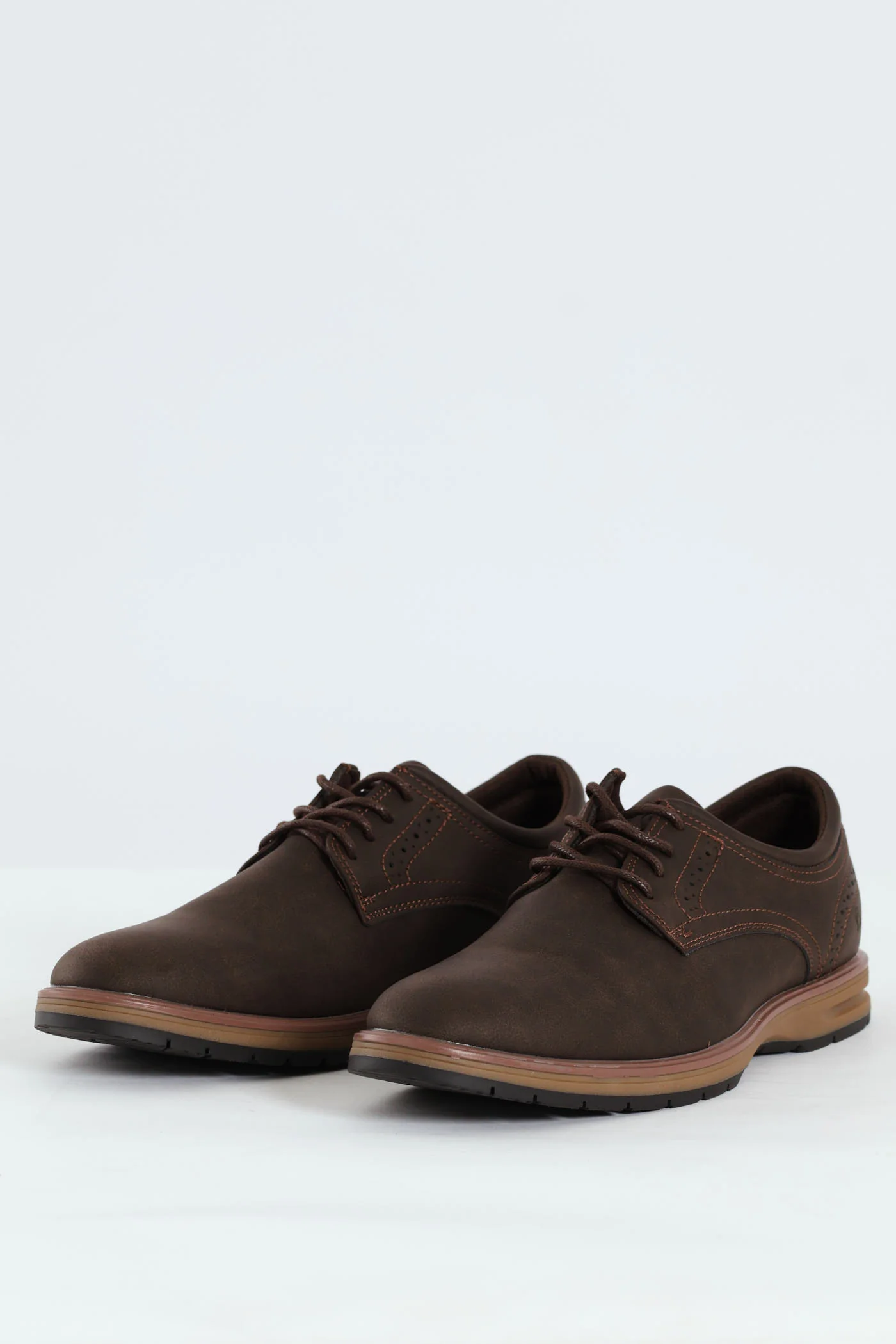 Smart Casual Lace Up Derby Shoe - Brown - Image 4