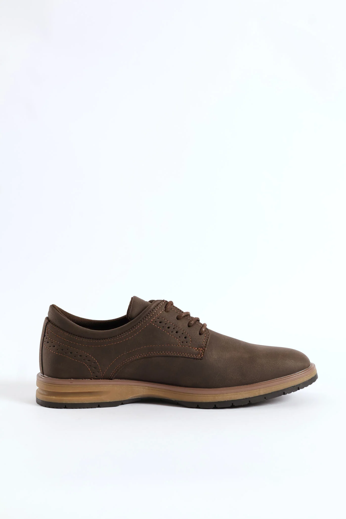 Smart Casual Lace Up Derby Shoe - Brown - Image 3