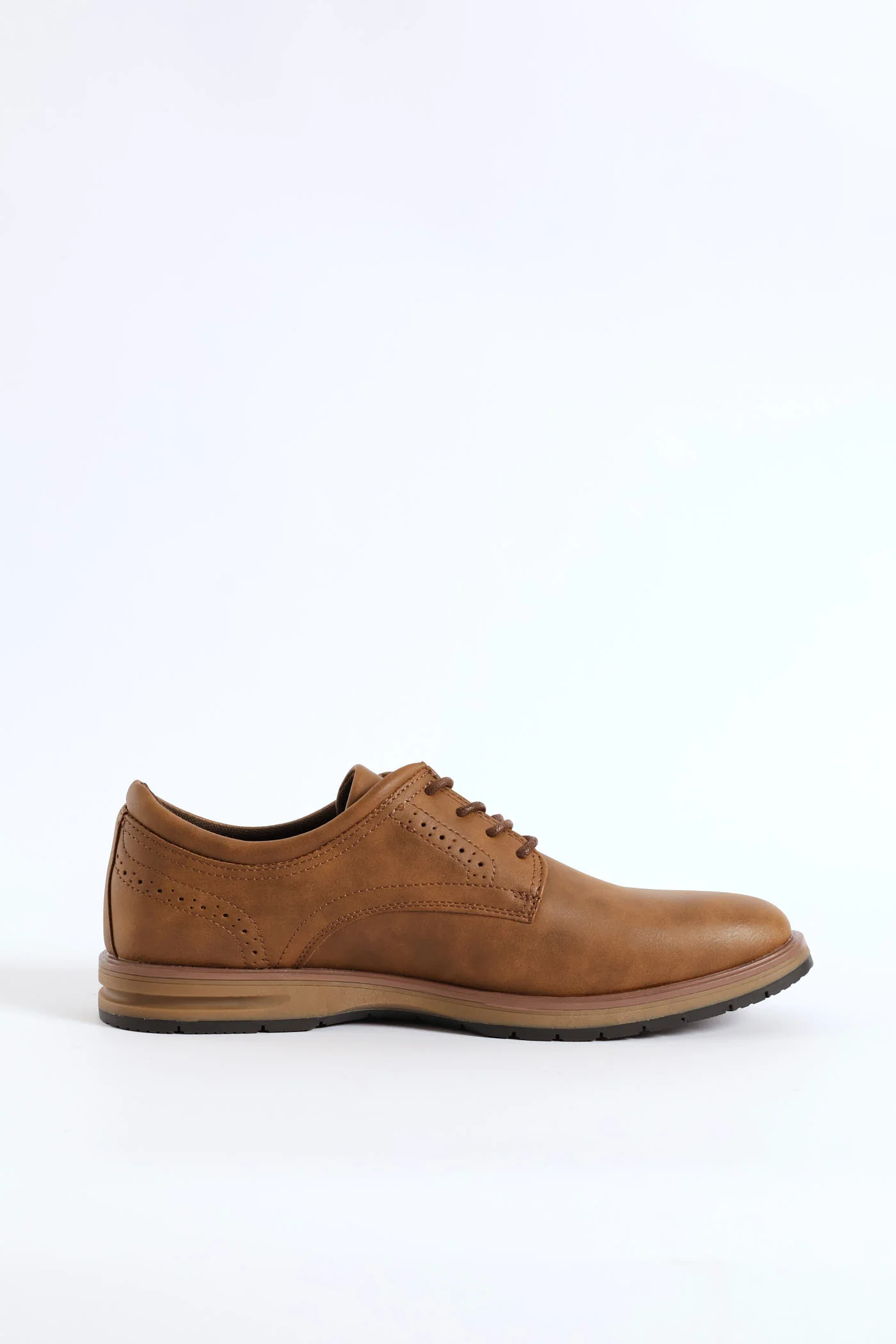 Smart Casual Lace Up Derby Shoe - Tan - Image 3