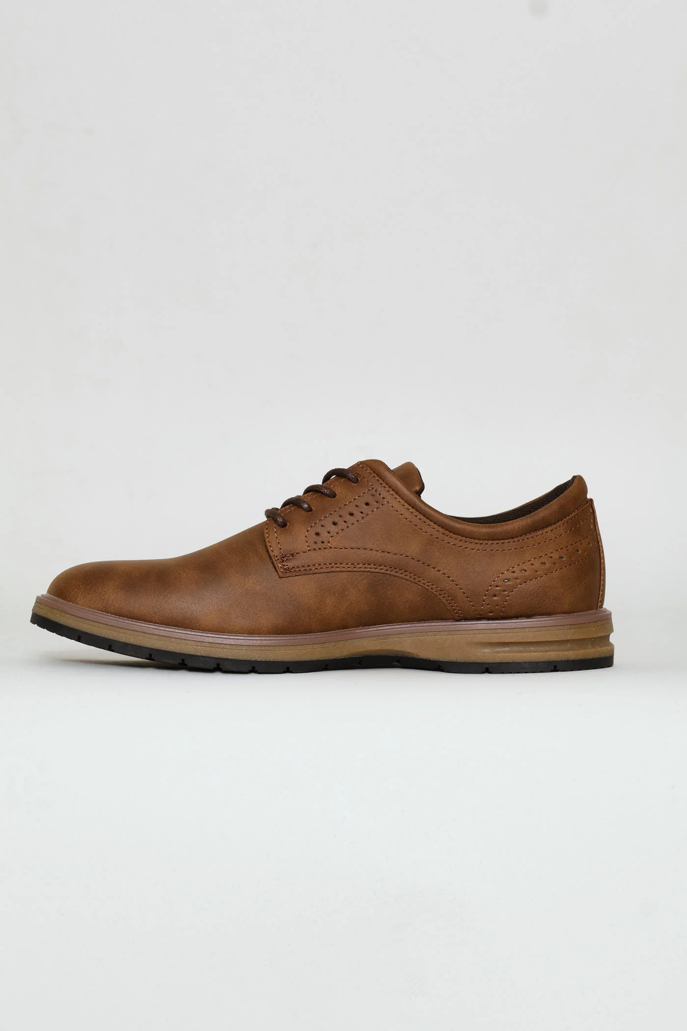 Smart Casual Lace Up Derby Shoe - Tan - Image 5