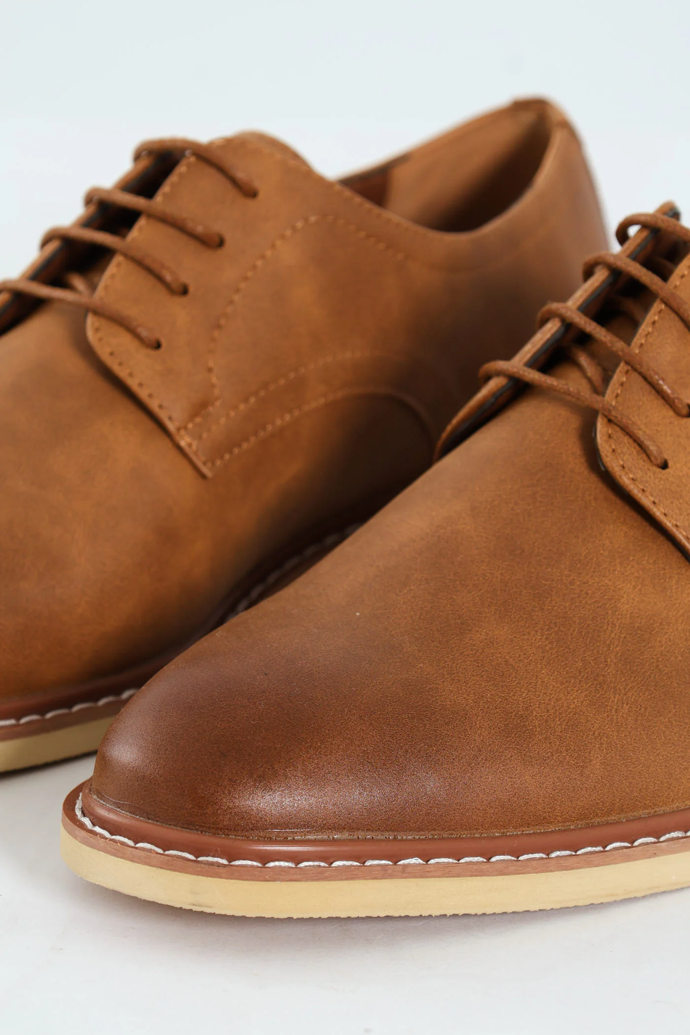 Smart Casual Lace Up Derby - Tan - Image 2