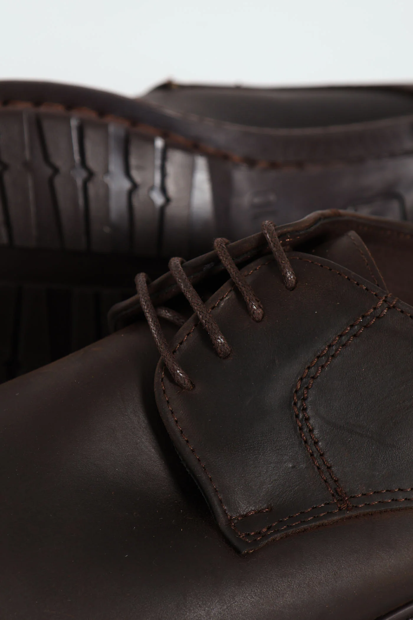 Smart Casual Lace Up Leather Derby Shoe - Chocolate - Image 5