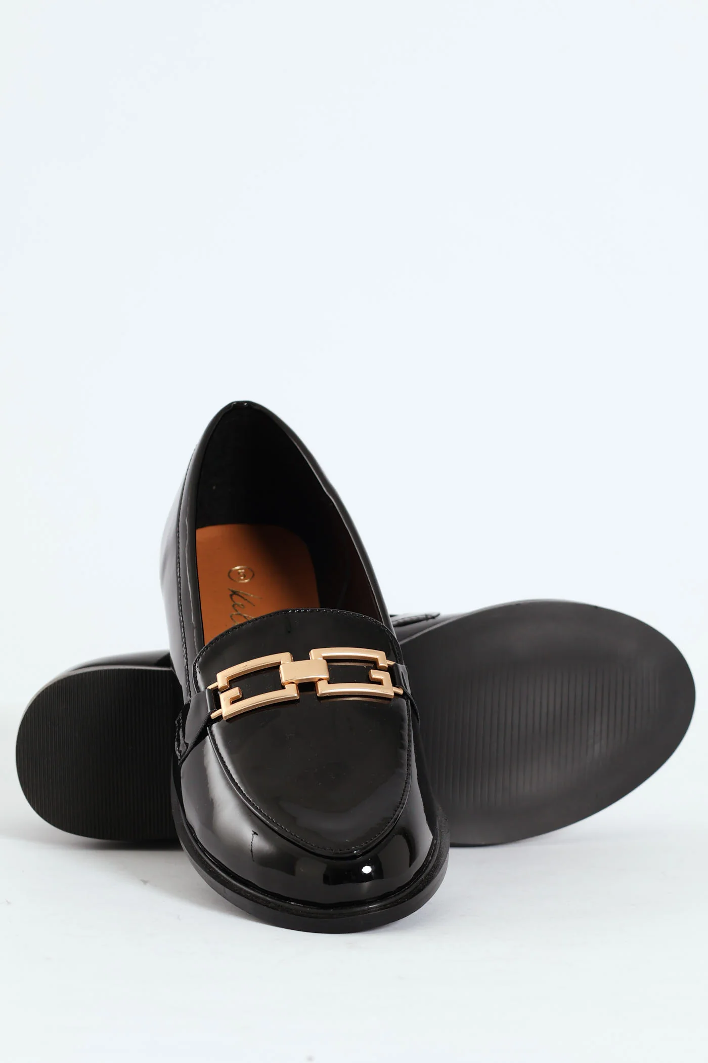 Smart Loafer With Square Metal Trim - Black - Image 4