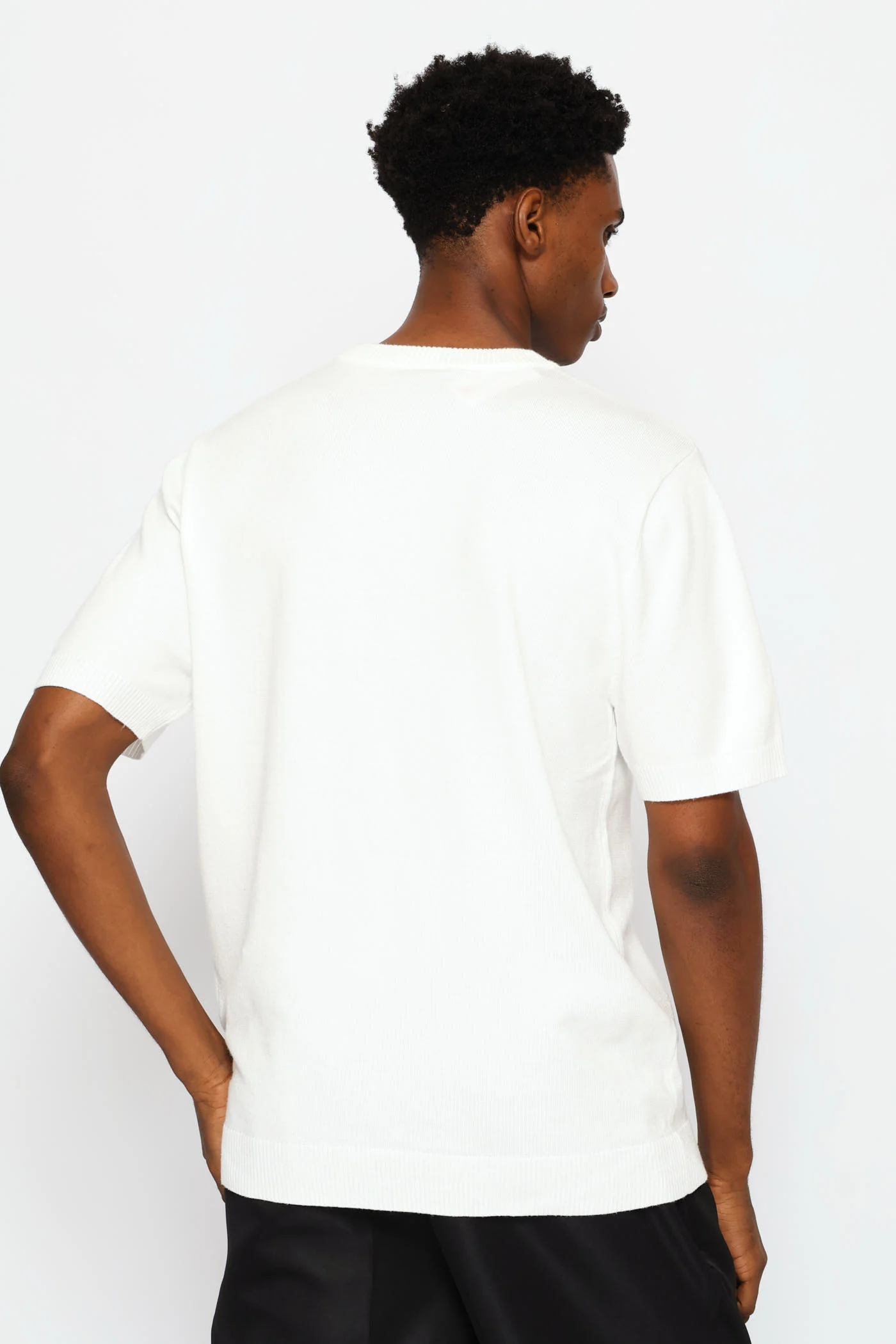 Smart Short Sleeve Knit Tee - White - Image 3