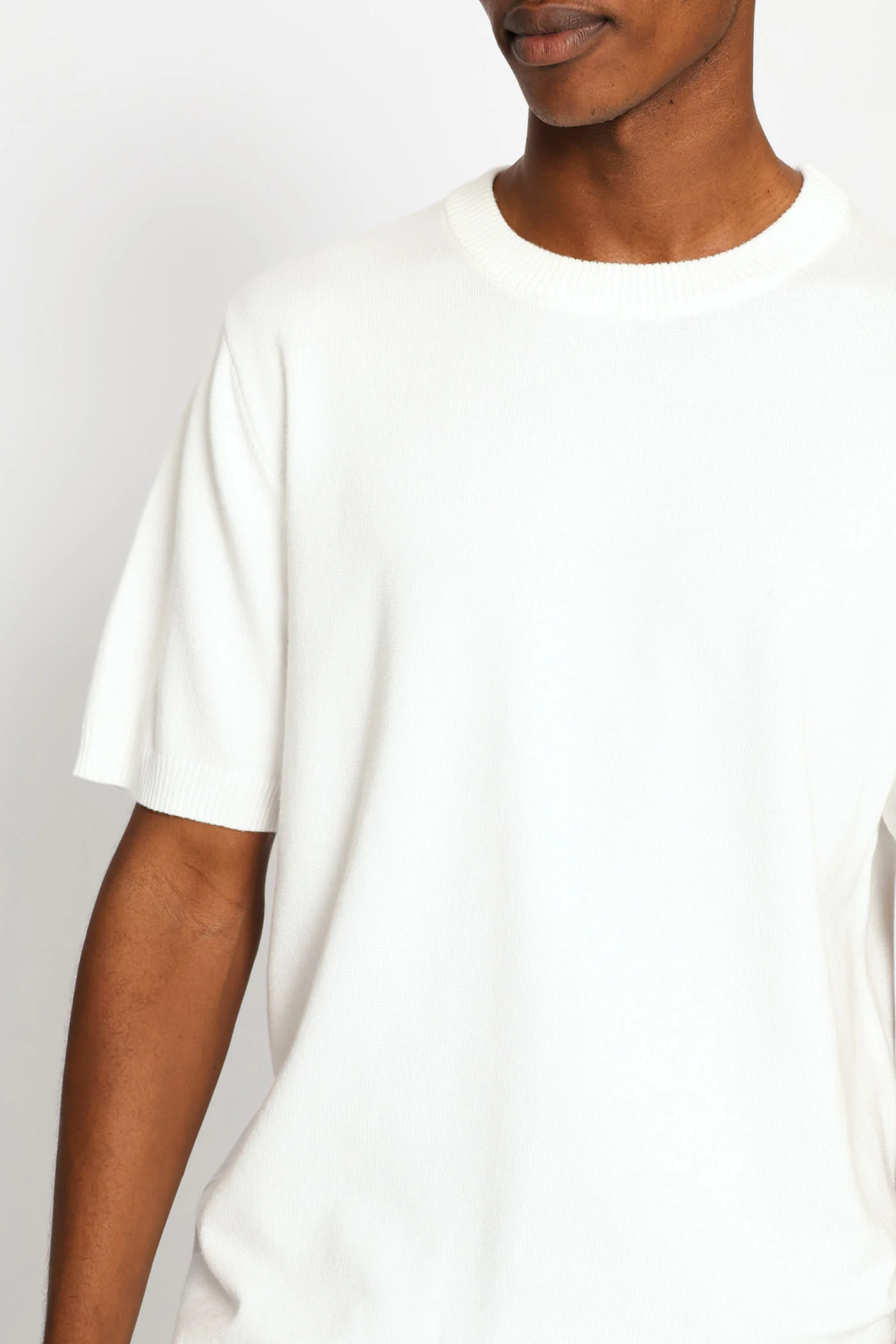 Smart Short Sleeve Knit Tee - White - Image 4