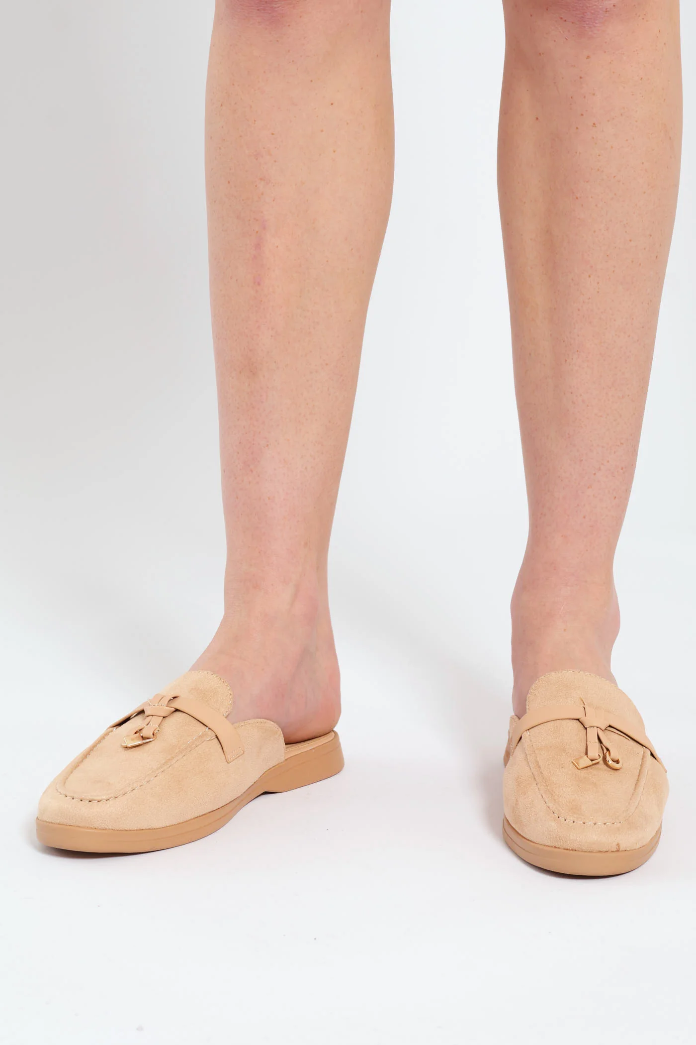 Smart Tassle Push In Mule - Beige - Image 3