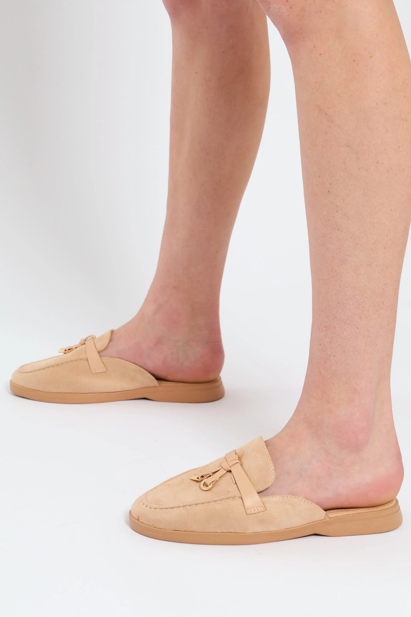 Smart Tassle Push In Mule - Beige - Image 4
