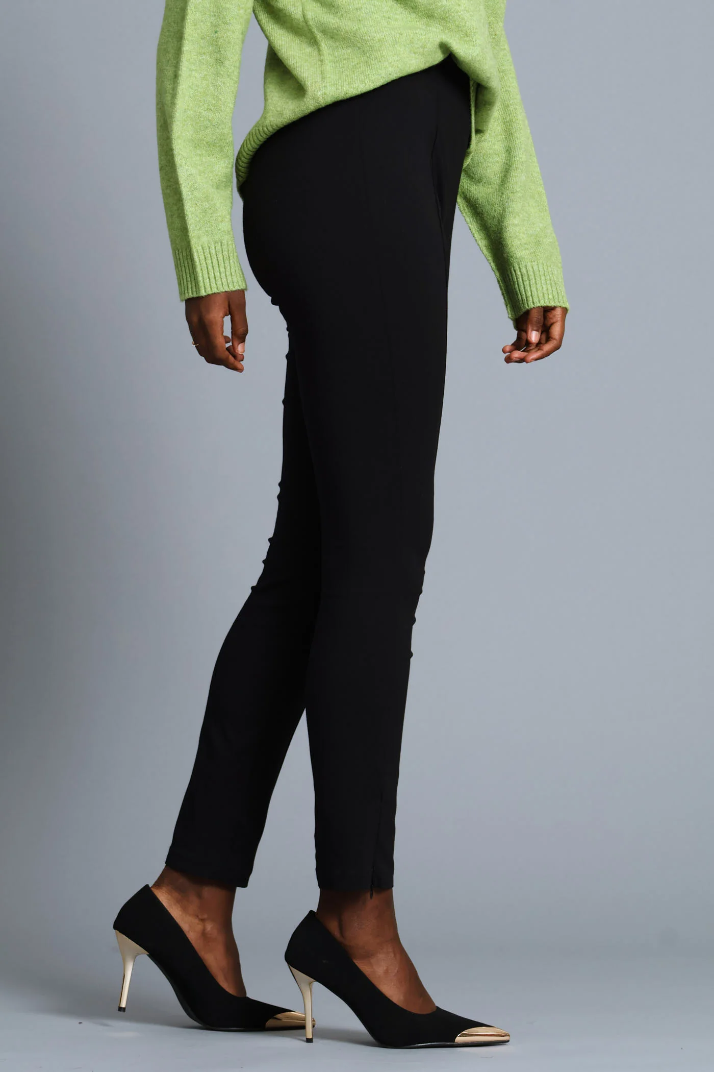 Smart Zip Hem Skinny Pant - Black - Image 3